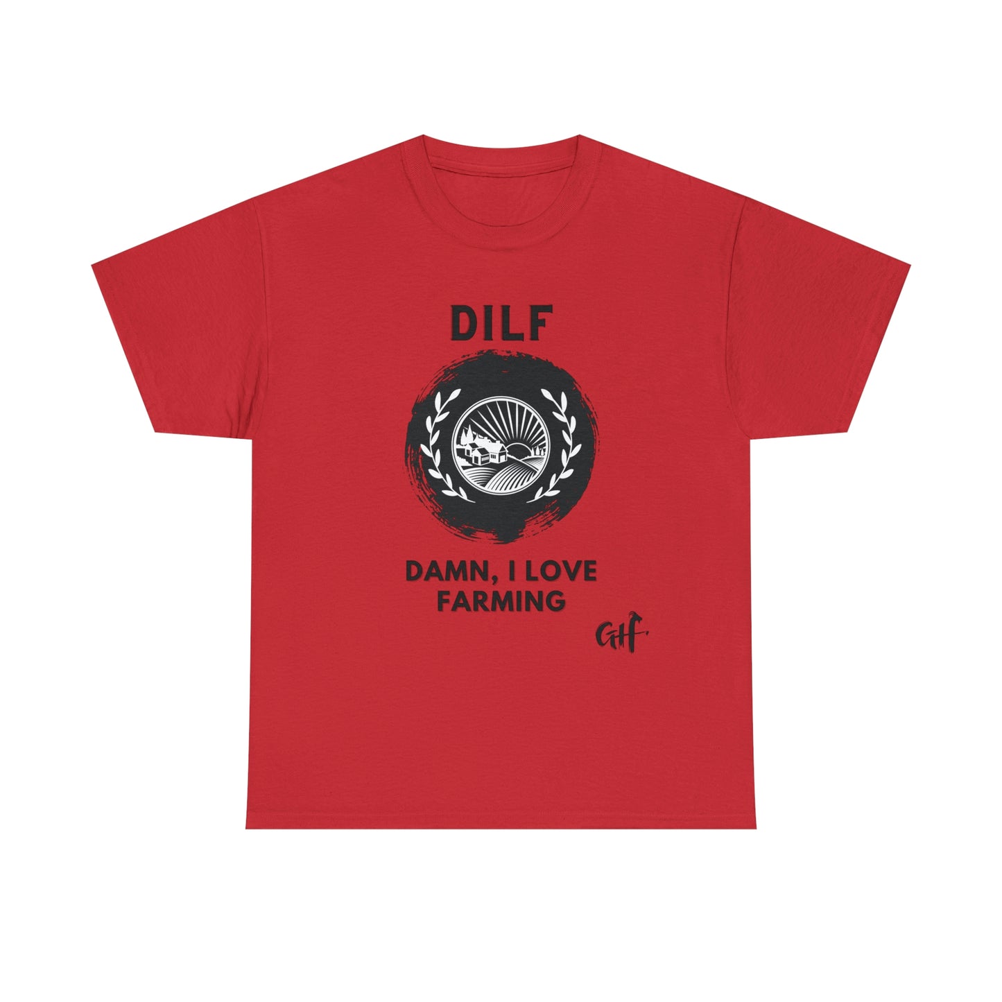 "DILF" One Sided Unisex Heavy Cotton Tee- Printed on Front