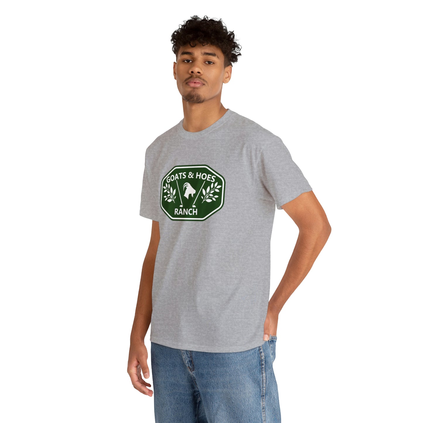 "Goats & Hoes Ranch" One Sided Unisex Heavy Cotton Tee - Printed on Front