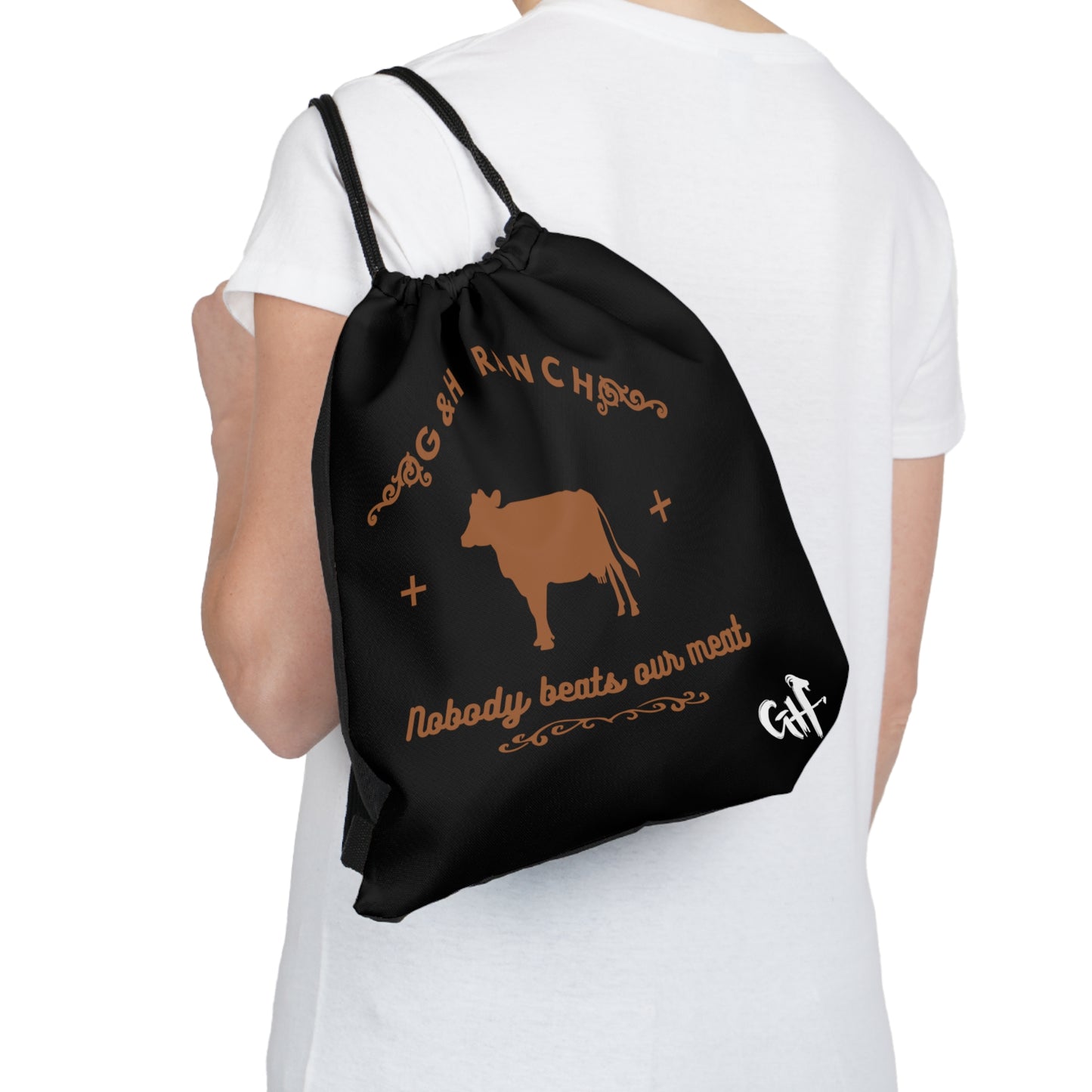 G & H Ranch Outdoor Drawstring Bag "Nobody beats our meat"