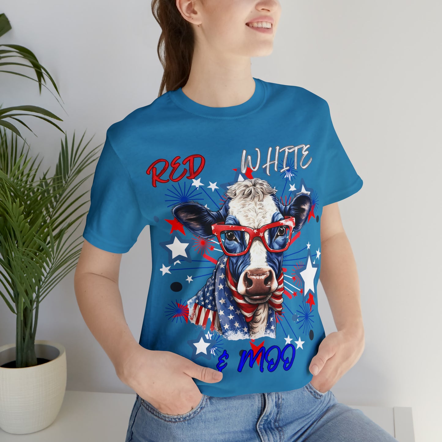 Red White & Moo One Sided Unisex Jersey Short Sleeve Tee (Printed on front)