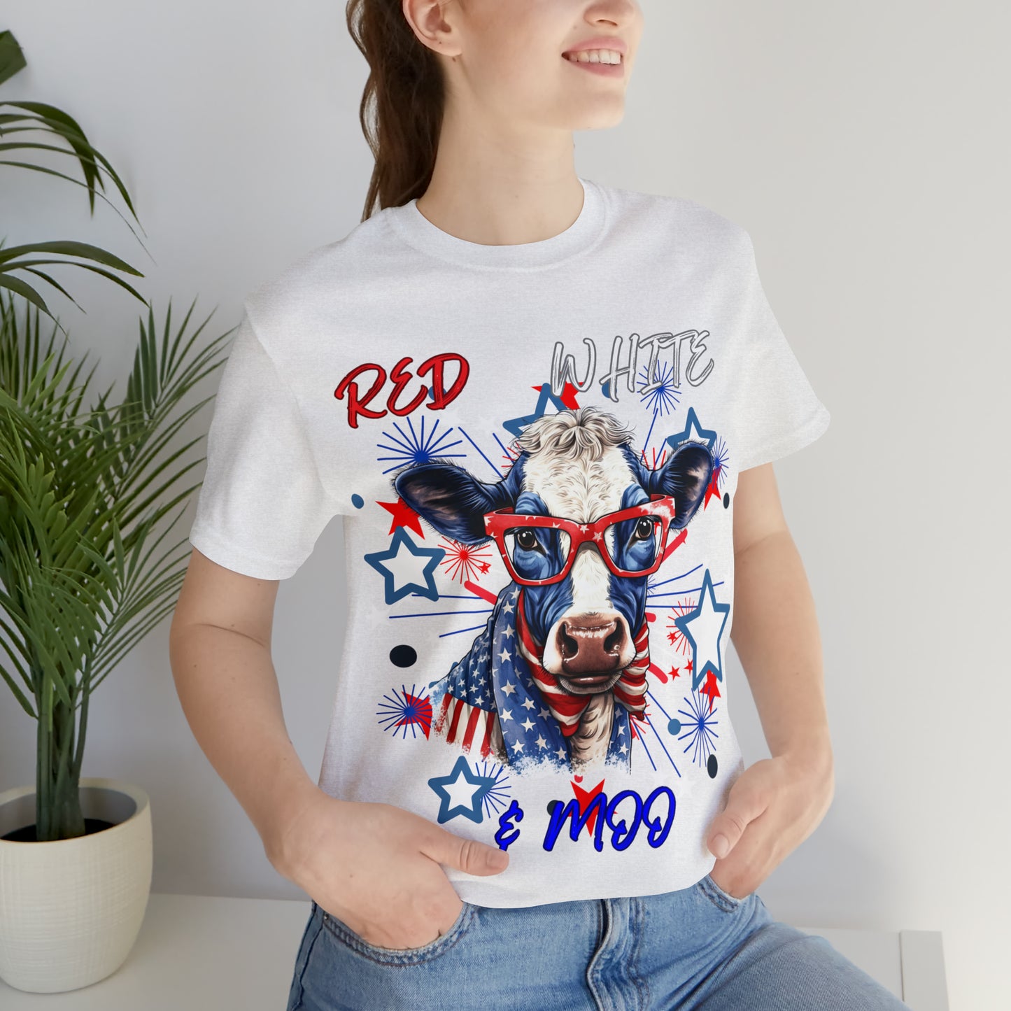 Red White & Moo One Sided Unisex Jersey Short Sleeve Tee (Printed on front)