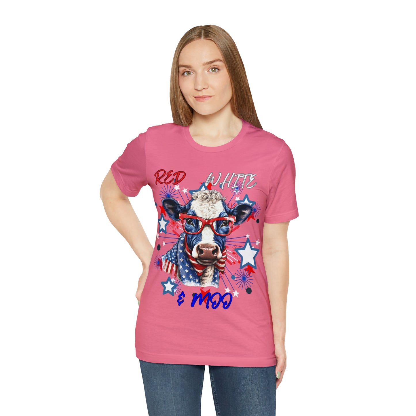 Red White & Moo One Sided Unisex Jersey Short Sleeve Tee (Printed on front)