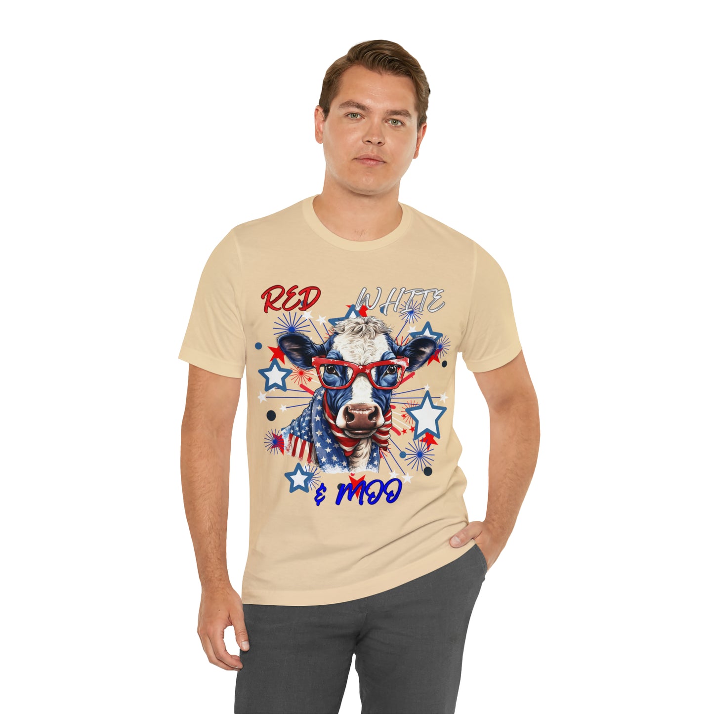 Red White & Moo One Sided Unisex Jersey Short Sleeve Tee (Printed on front)