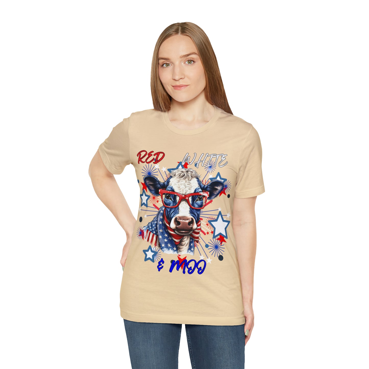 Red White & Moo One Sided Unisex Jersey Short Sleeve Tee (Printed on front)