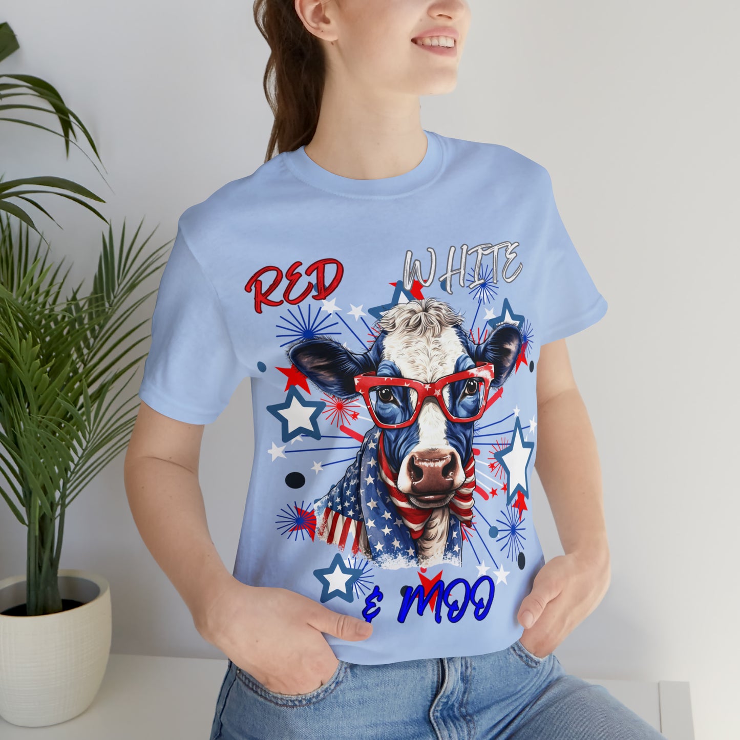 Red White & Moo One Sided Unisex Jersey Short Sleeve Tee (Printed on front)