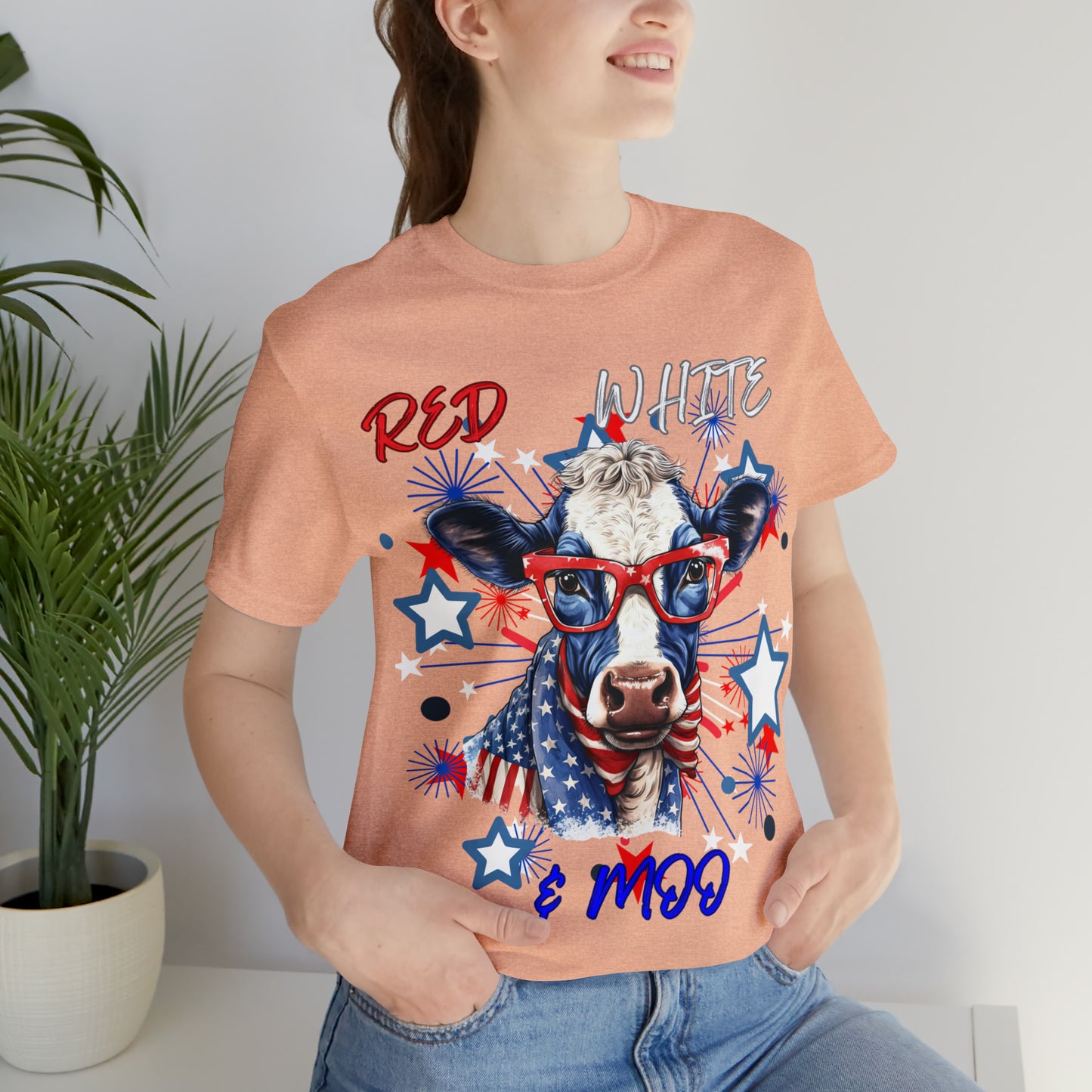 Red White & Moo One Sided Unisex Jersey Short Sleeve Tee (Printed on front)