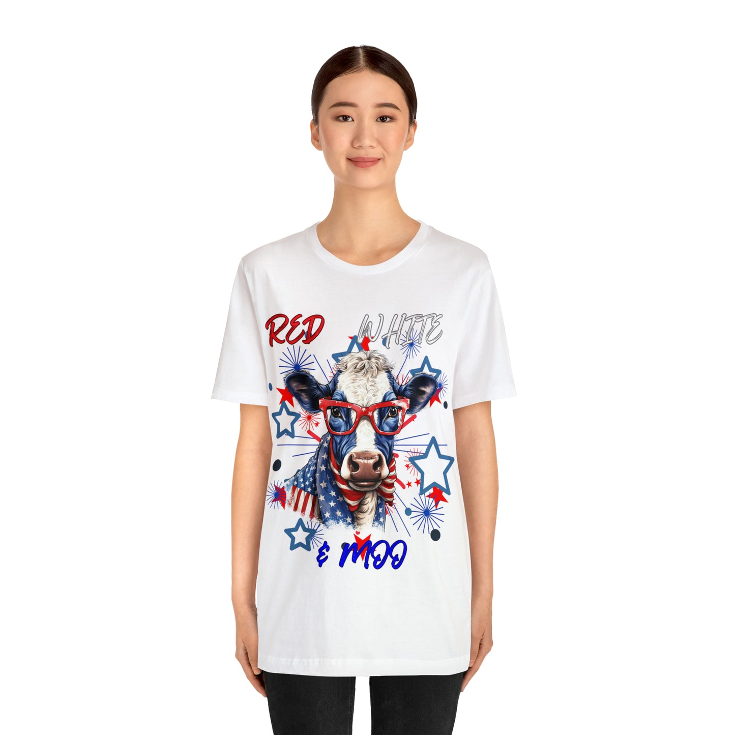 Red White & Moo One Sided Unisex Jersey Short Sleeve Tee (Printed on front)