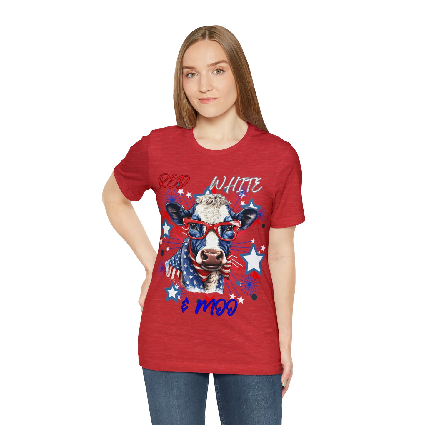 Red White & Moo One Sided Unisex Jersey Short Sleeve Tee (Printed on front)