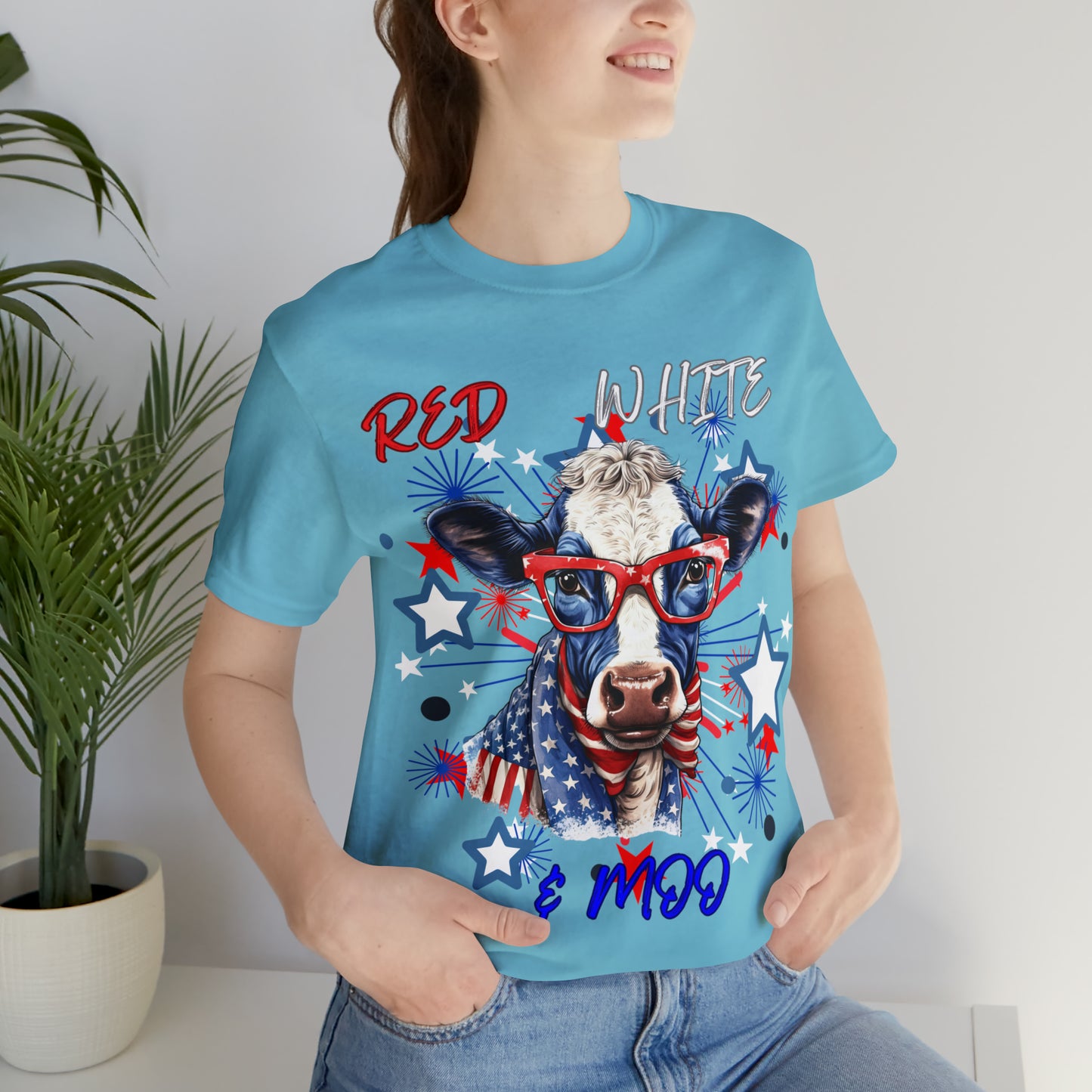 Red White & Moo One Sided Unisex Jersey Short Sleeve Tee (Printed on front)