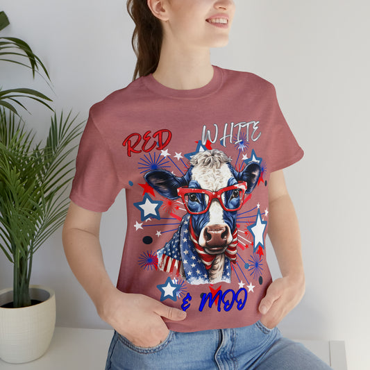 Red White & Moo One Sided Unisex Jersey Short Sleeve Tee (Printed on front)