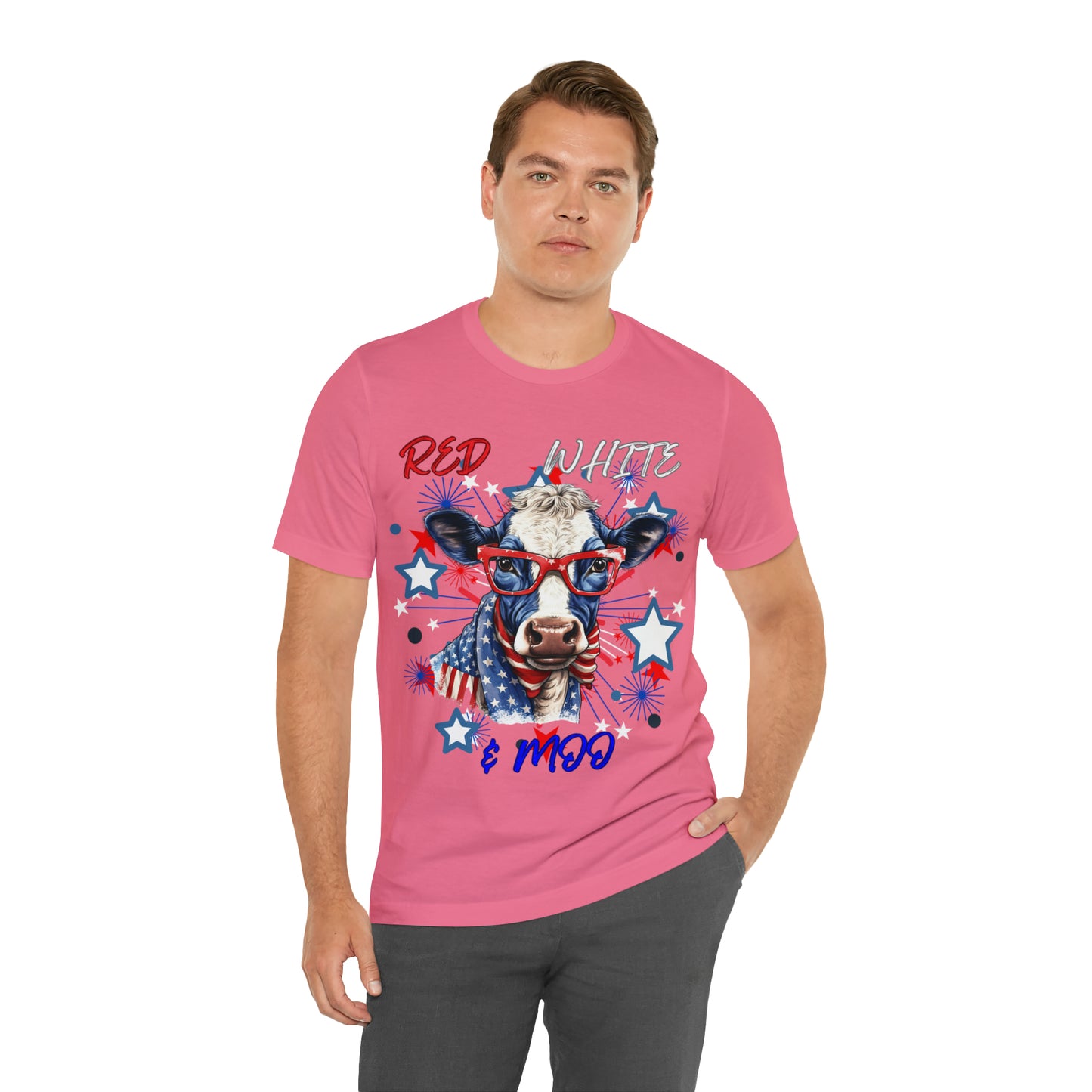 Red White & Moo One Sided Unisex Jersey Short Sleeve Tee (Printed on front)