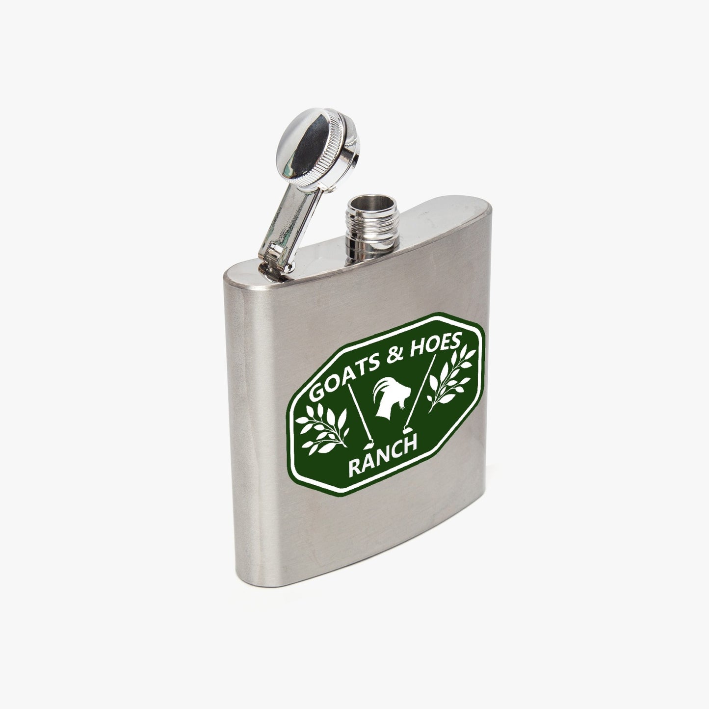 Goats and Hoes Ranch 6oz Stainless Steel Hip Flask