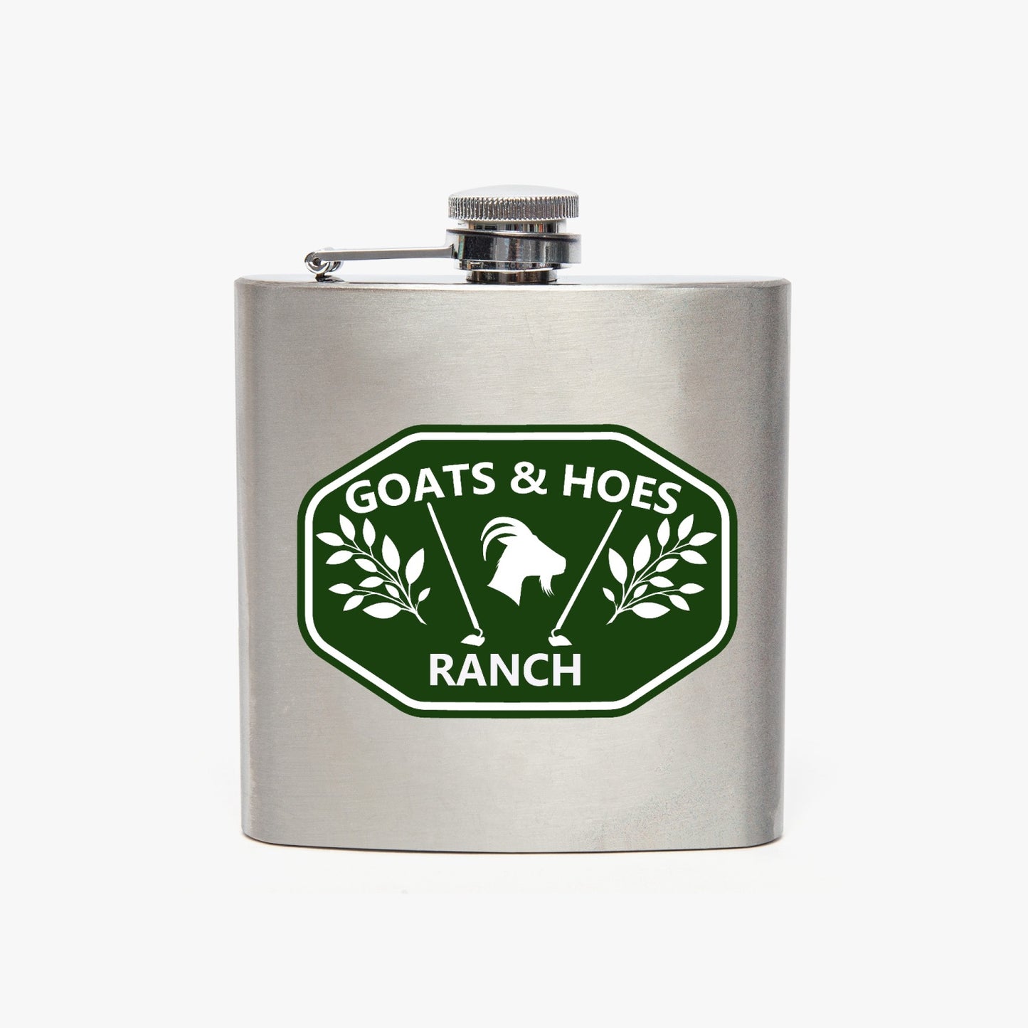 Goats and Hoes Ranch 6oz Stainless Steel Hip Flask