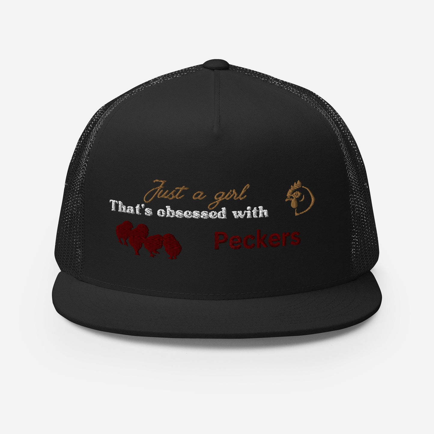 Funny Farming Hat Trucker Cap Just a Girl Obsessed with Peckers Chicken