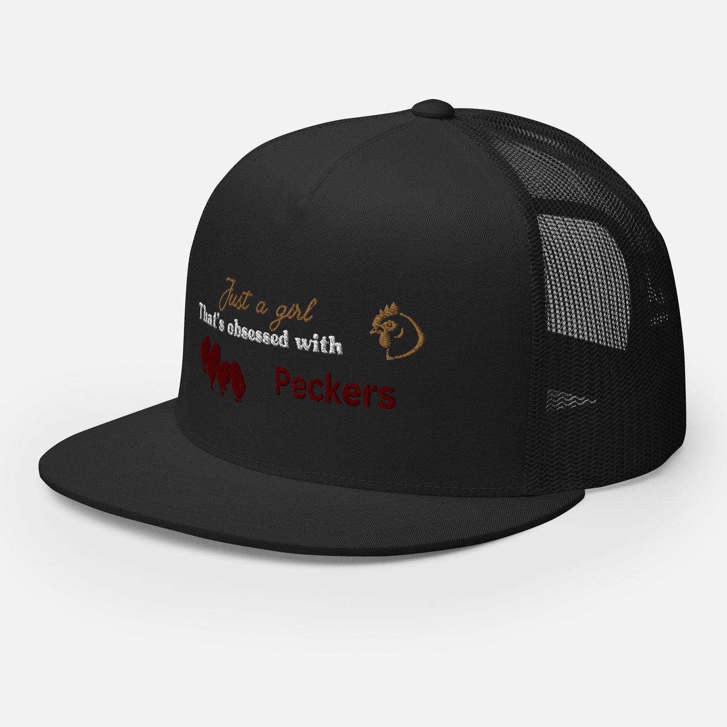 Funny Farming Hat Trucker Cap Just a Girl Obsessed with Peckers Chicken