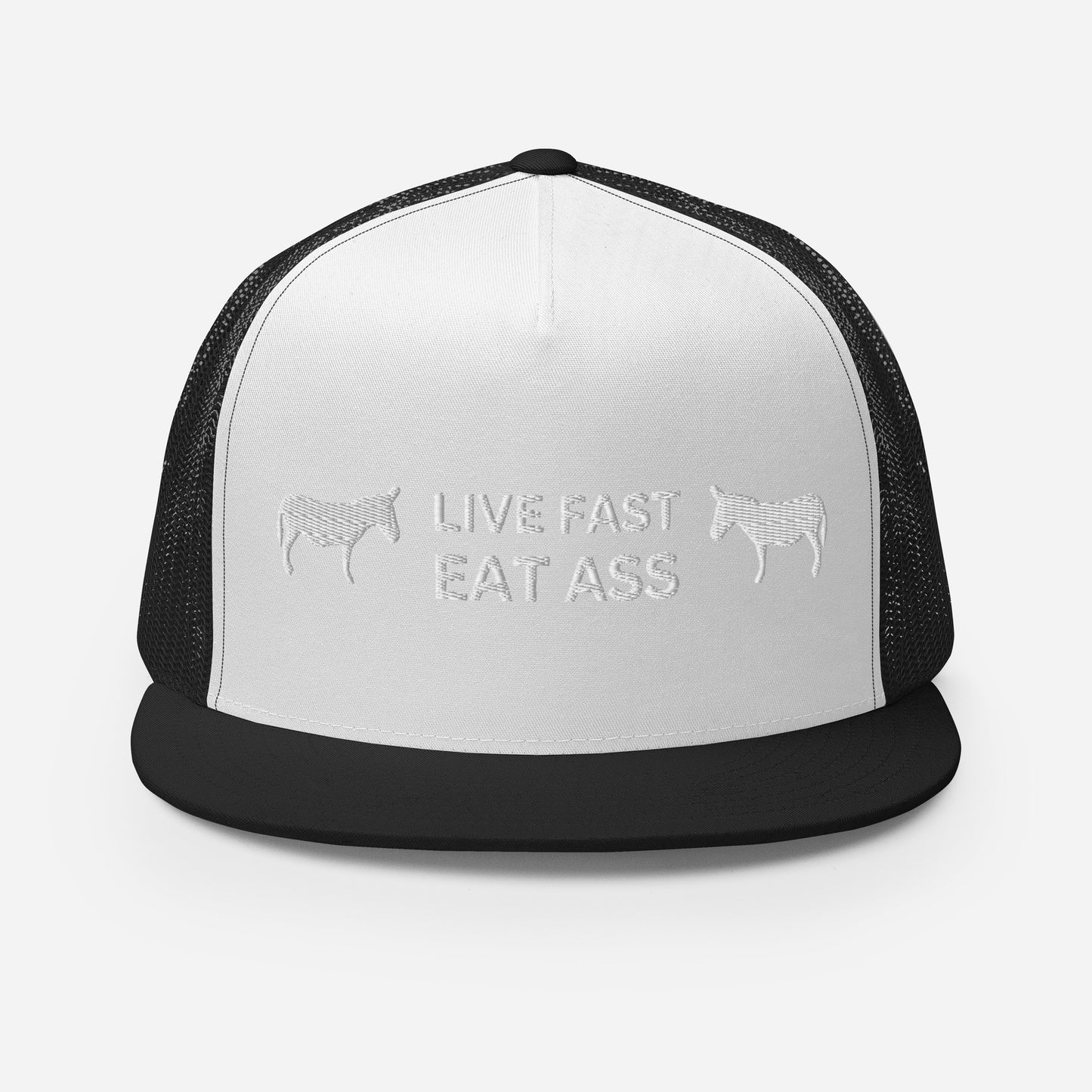 Funny Farming Trucker Cap Hat Live Fast Eat Ass Donkey