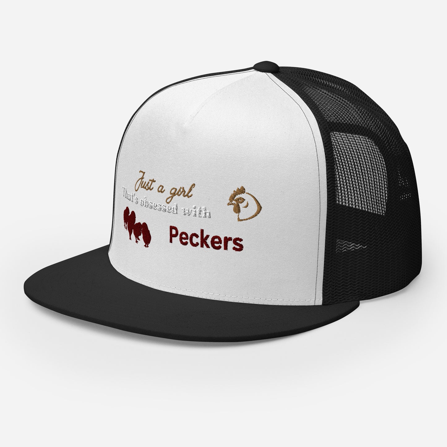 Funny Farming Hat Trucker Cap Just a Girl Obsessed with Peckers Chicken