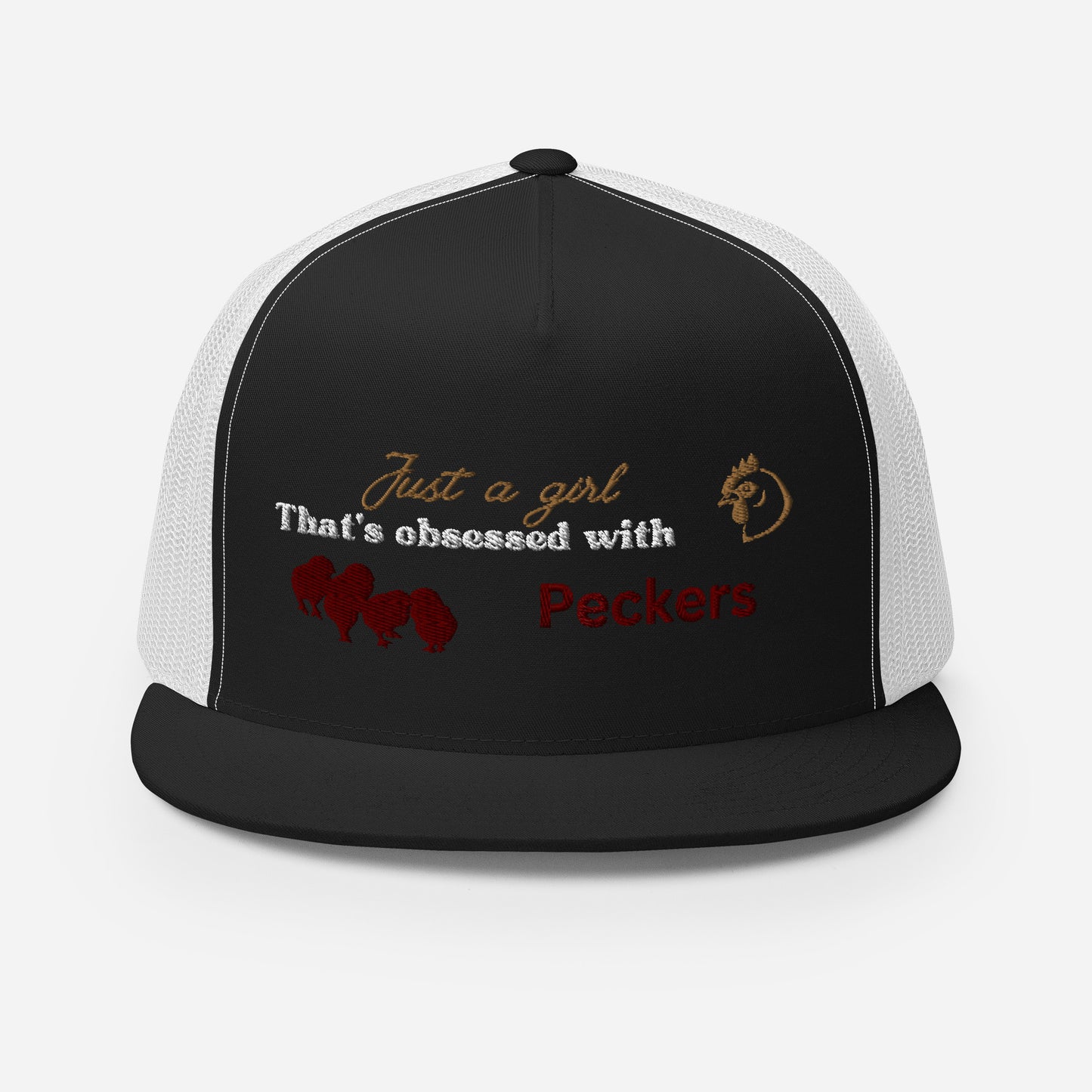 Funny Farming Hat Trucker Cap Just a Girl Obsessed with Peckers Chicken