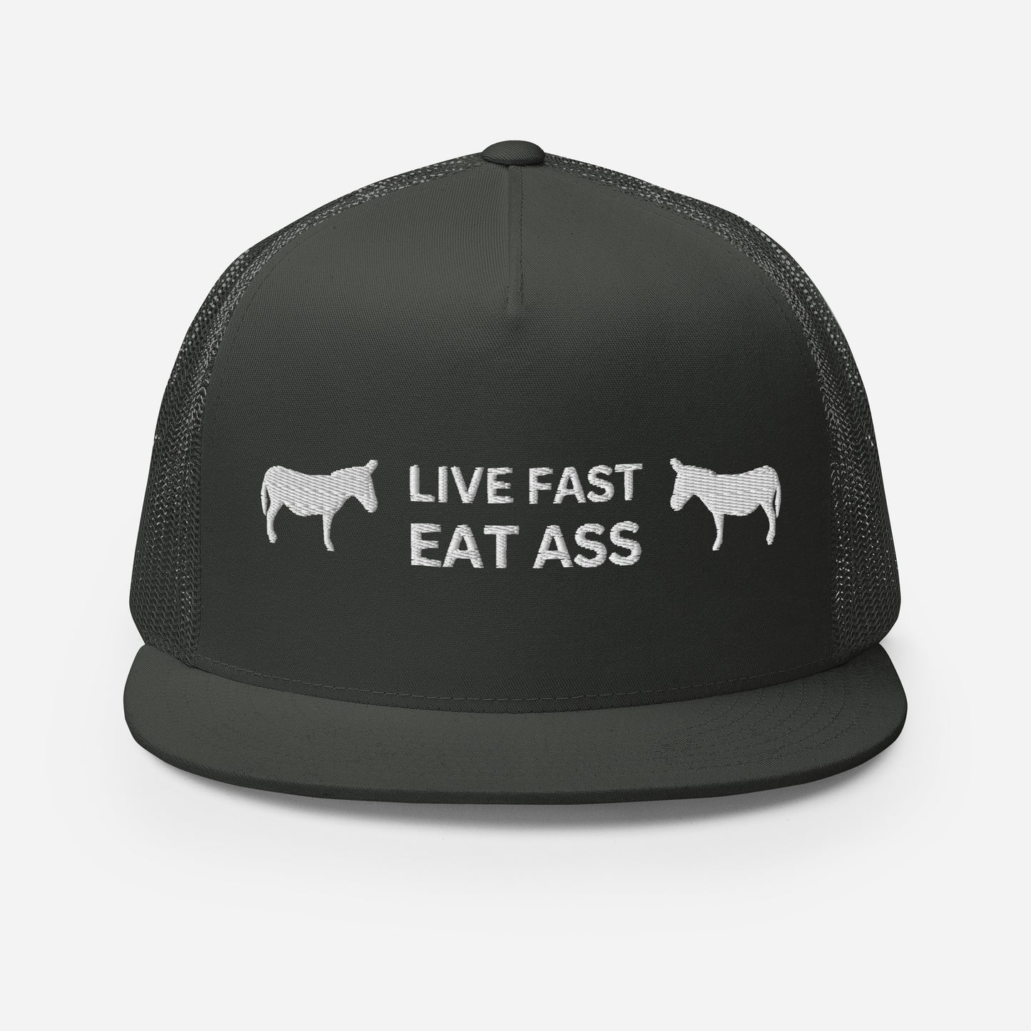 Funny Farming Trucker Cap Hat Live Fast Eat Ass Donkey