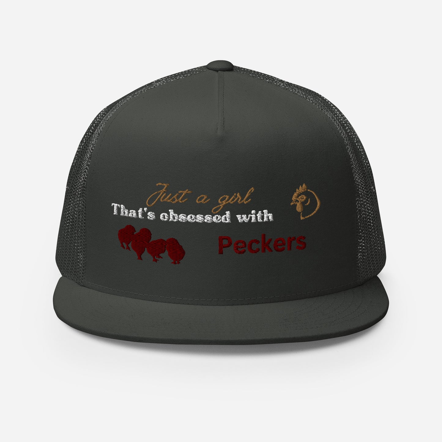 Funny Farming Hat Trucker Cap Just a Girl Obsessed with Peckers Chicken