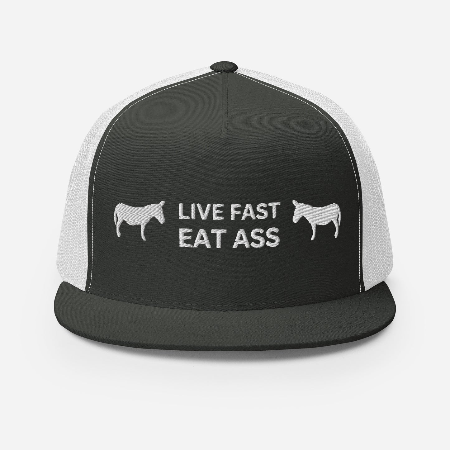 Funny Farming Trucker Cap Hat Live Fast Eat Ass Donkey