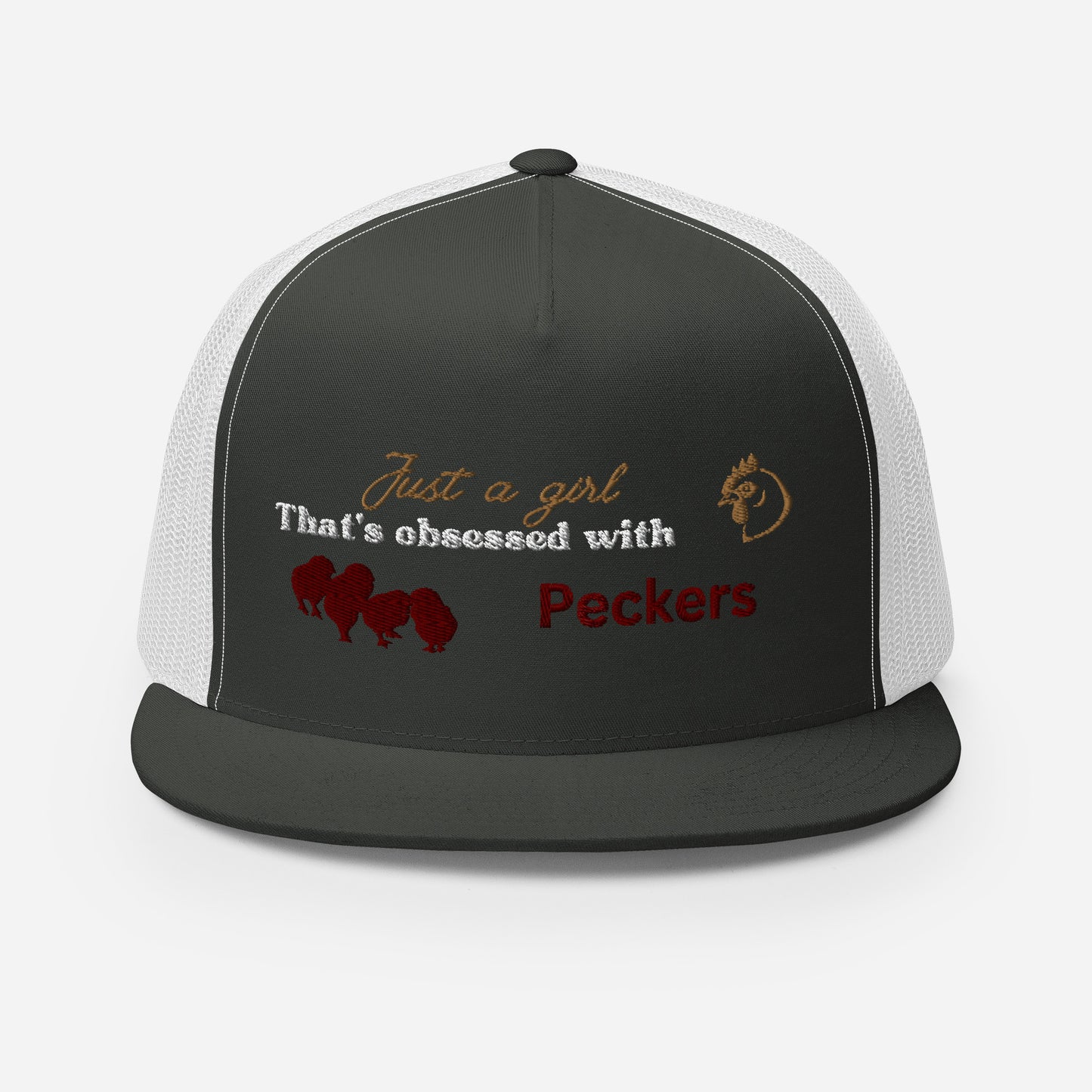 Funny Farming Hat Trucker Cap Just a Girl Obsessed with Peckers Chicken