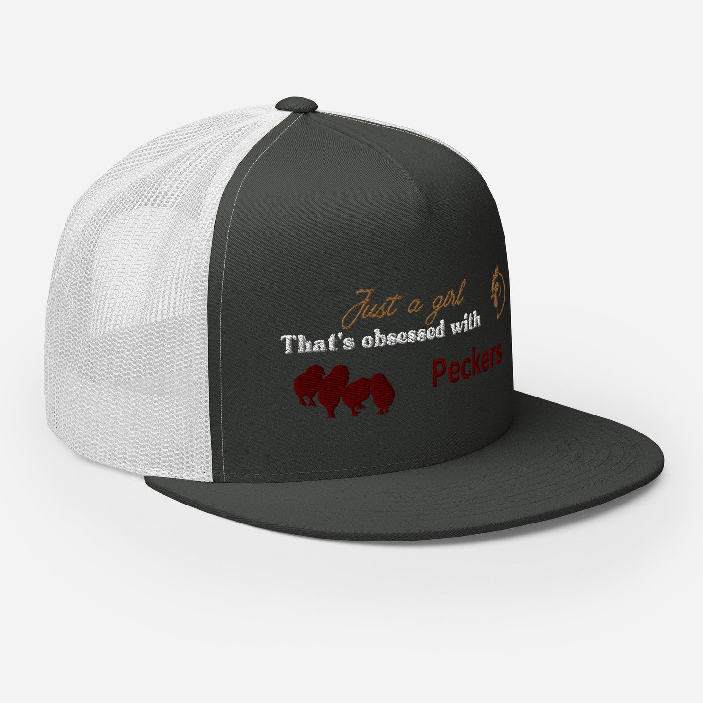 Funny Farming Hat Trucker Cap Just a Girl Obsessed with Peckers Chicken