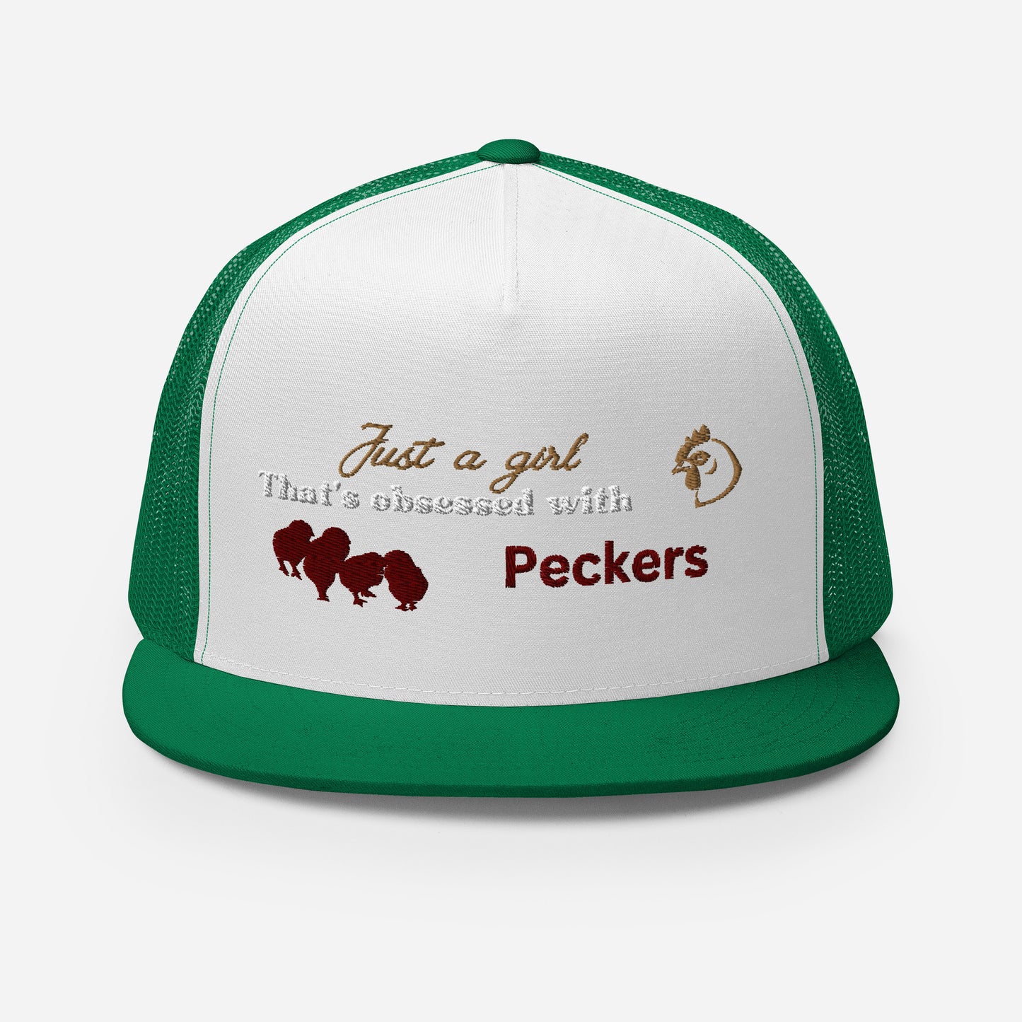 Funny Farming Hat Trucker Cap Just a Girl Obsessed with Peckers Chicken