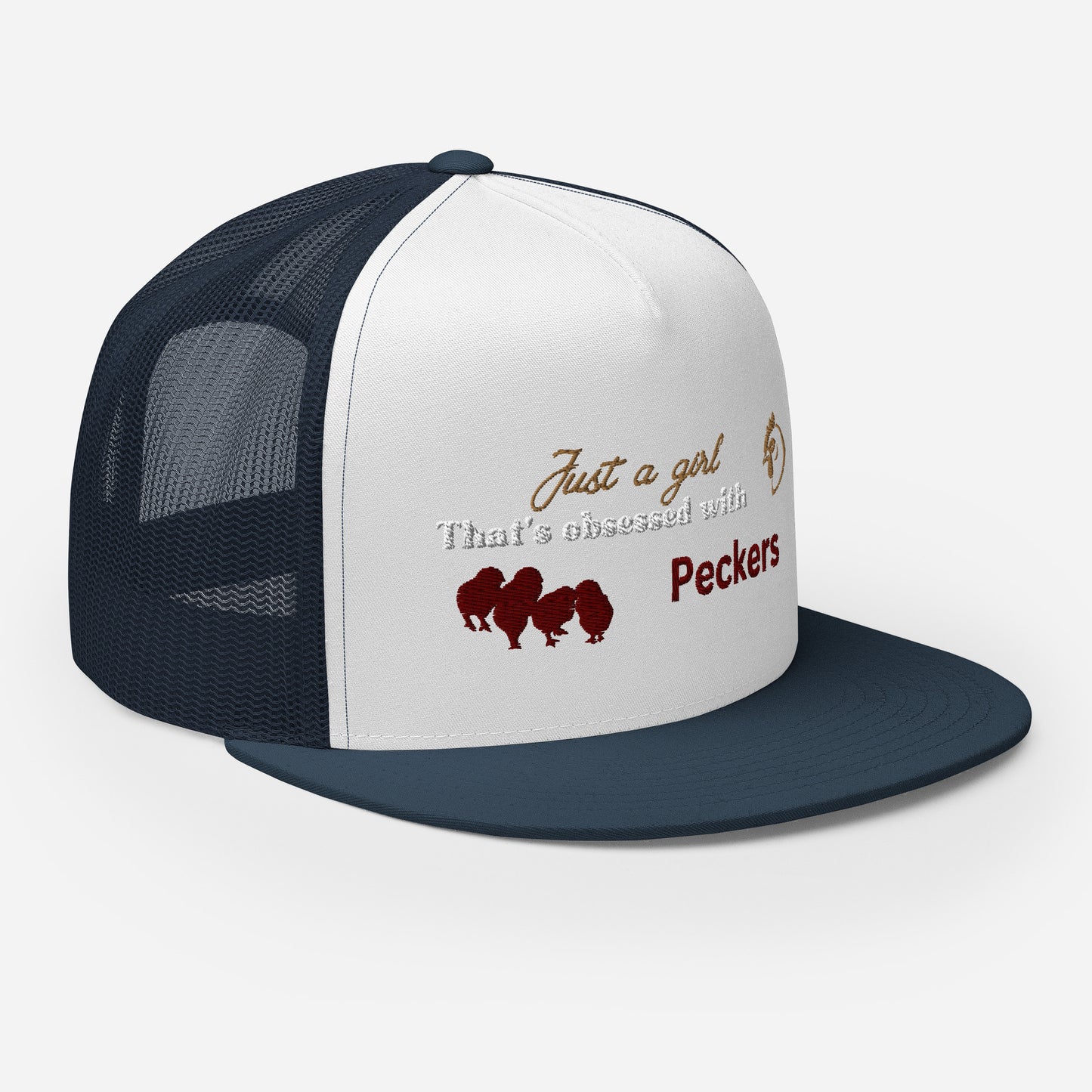 Funny Farming Hat Trucker Cap Just a Girl Obsessed with Peckers Chicken