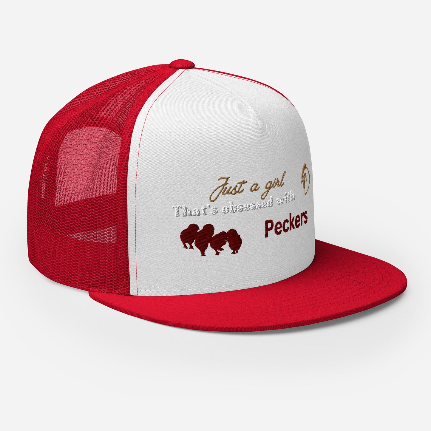 Funny Farming Hat Trucker Cap Just a Girl Obsessed with Peckers Chicken