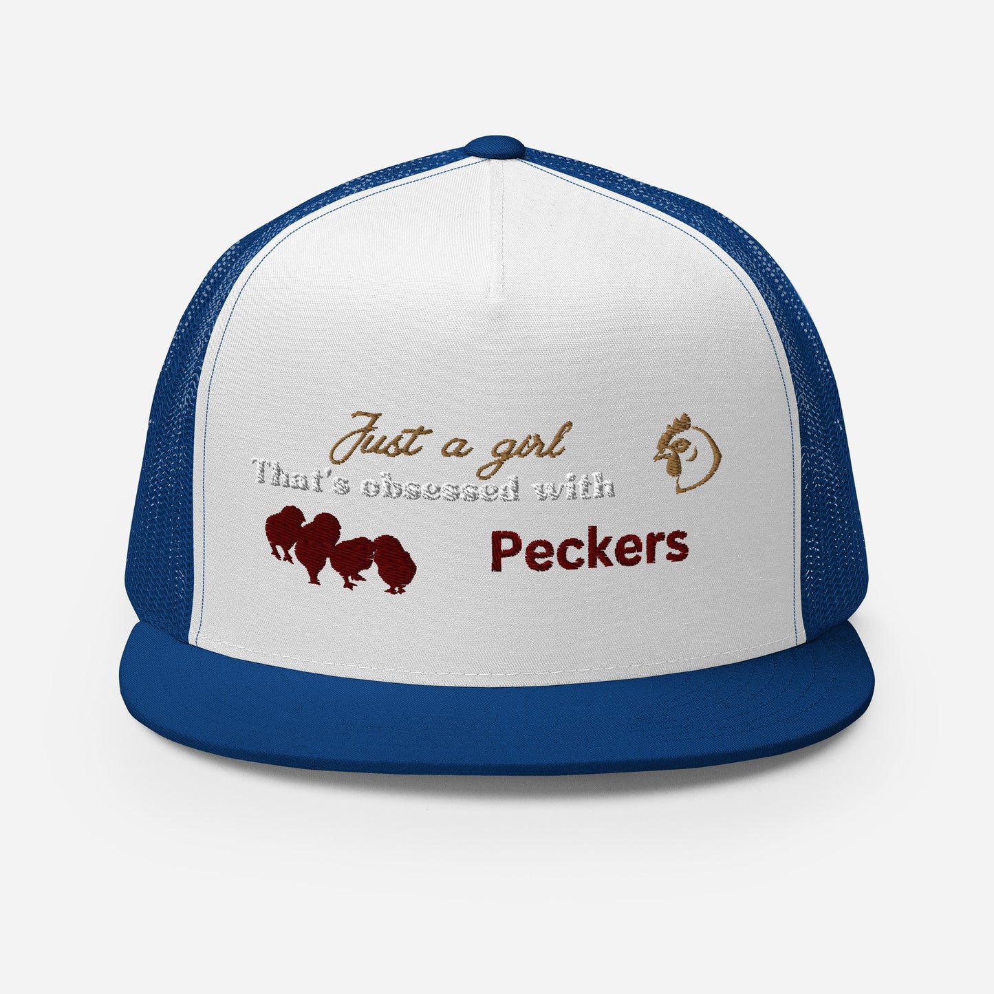 Funny Farming Hat Trucker Cap Just a Girl Obsessed with Peckers Chicken