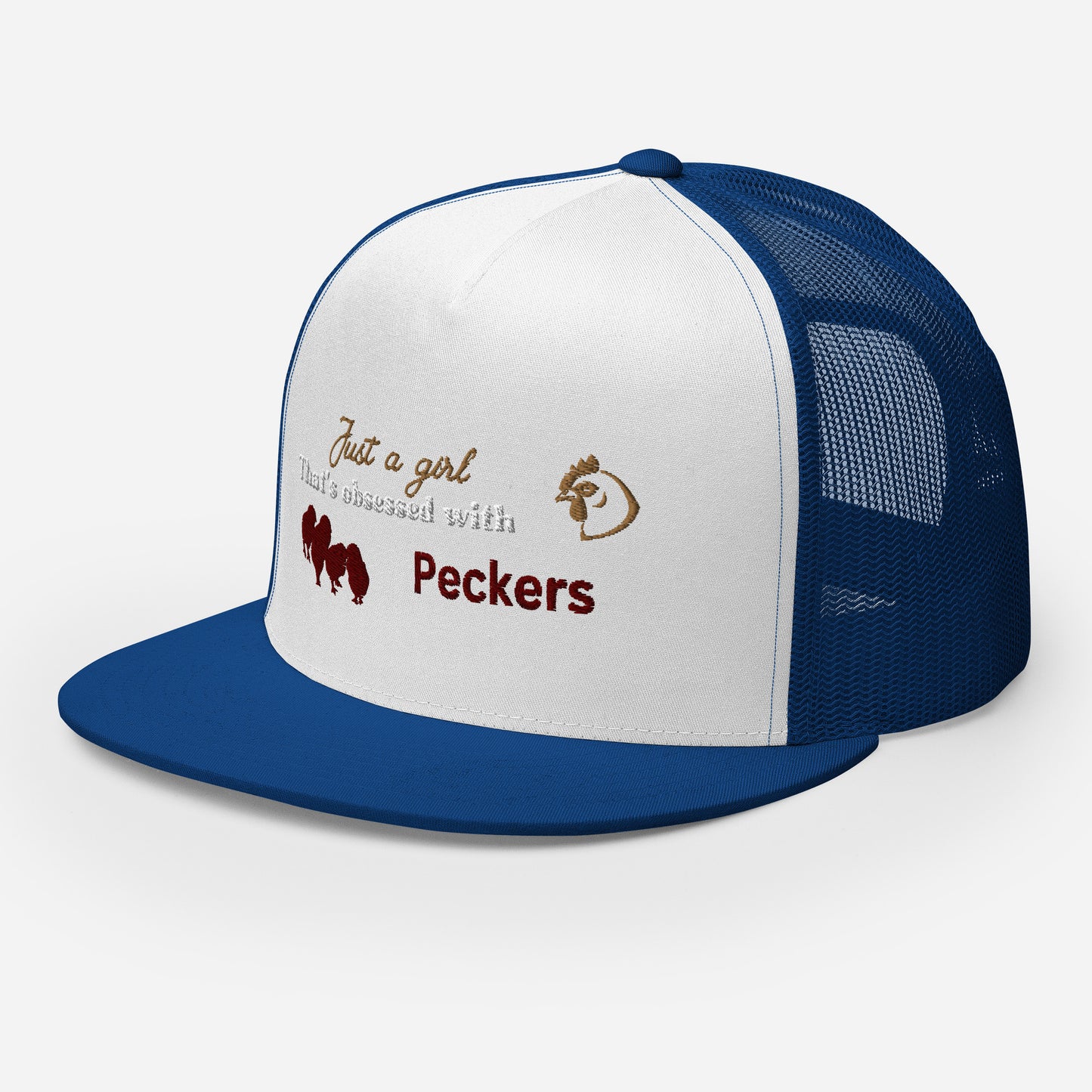 Funny Farming Hat Trucker Cap Just a Girl Obsessed with Peckers Chicken