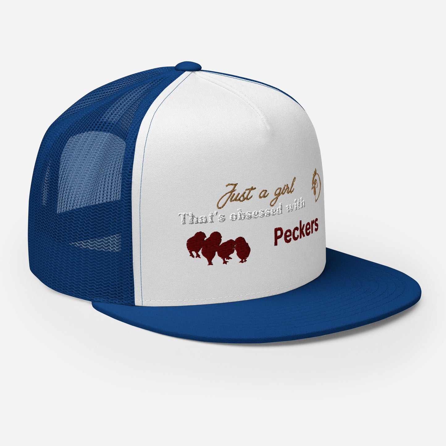 Funny Farming Hat Trucker Cap Just a Girl Obsessed with Peckers Chicken