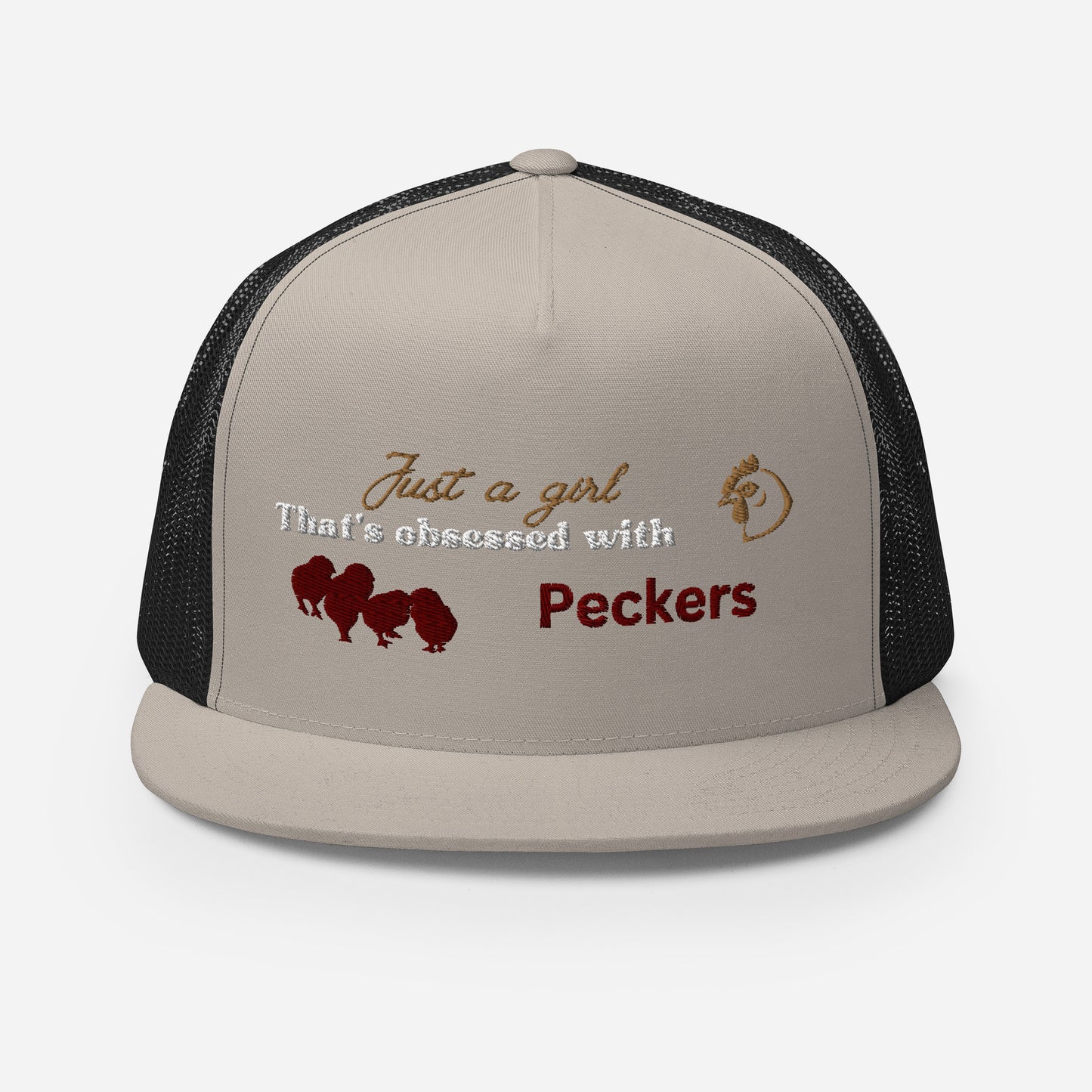 Funny Farming Hat Trucker Cap Just a Girl Obsessed with Peckers Chicken