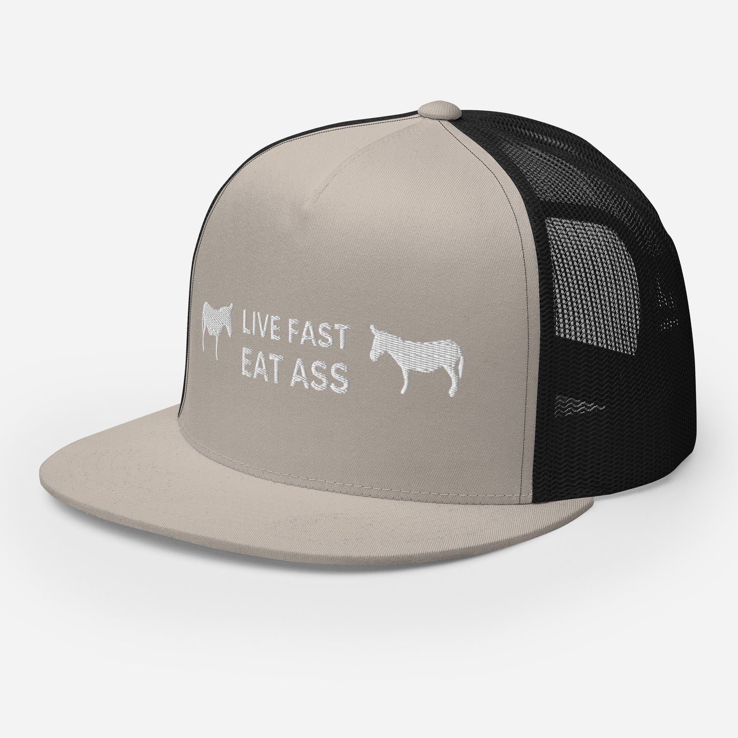 Funny Farming Trucker Cap Hat Live Fast Eat Ass Donkey