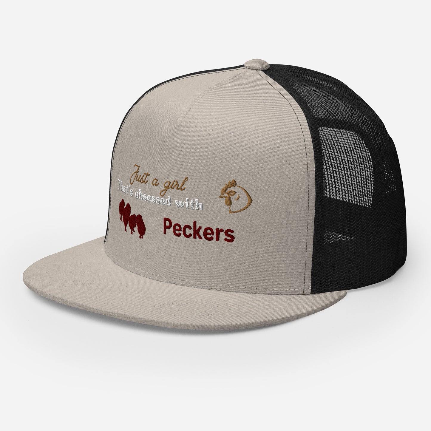 Funny Farming Hat Trucker Cap Just a Girl Obsessed with Peckers Chicken