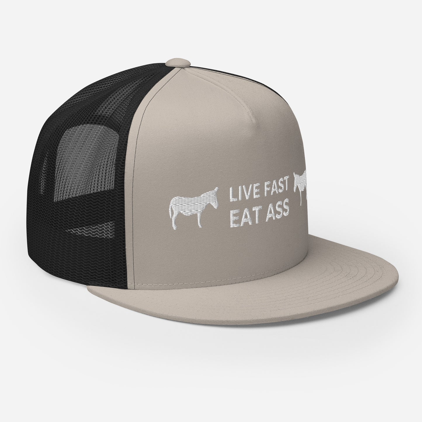 Funny Farming Trucker Cap Hat Live Fast Eat Ass Donkey