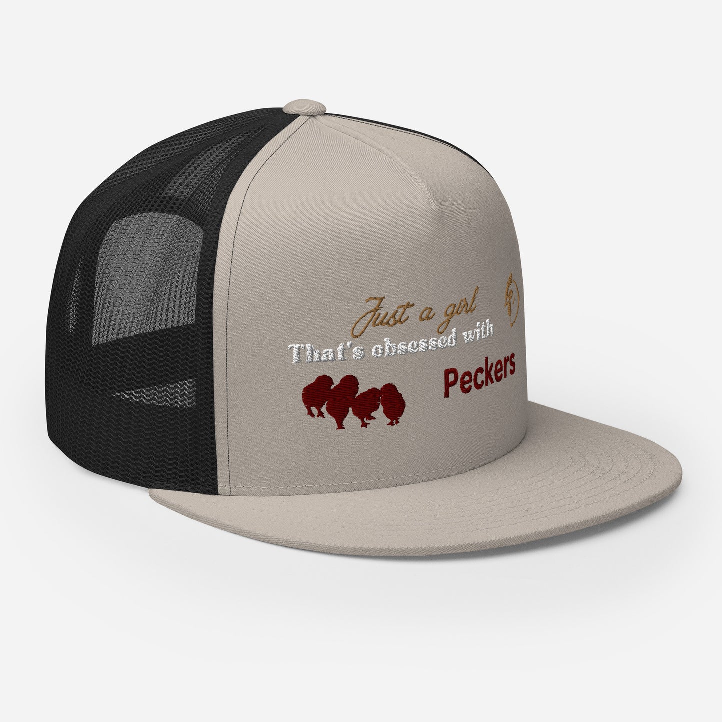 Funny Farming Hat Trucker Cap Just a Girl Obsessed with Peckers Chicken