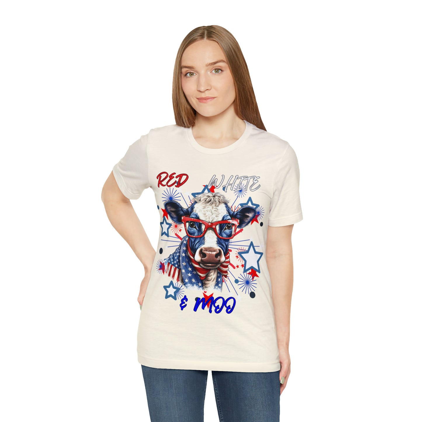 Red White & Moo One Sided Unisex Jersey Short Sleeve Tee (Printed on front)