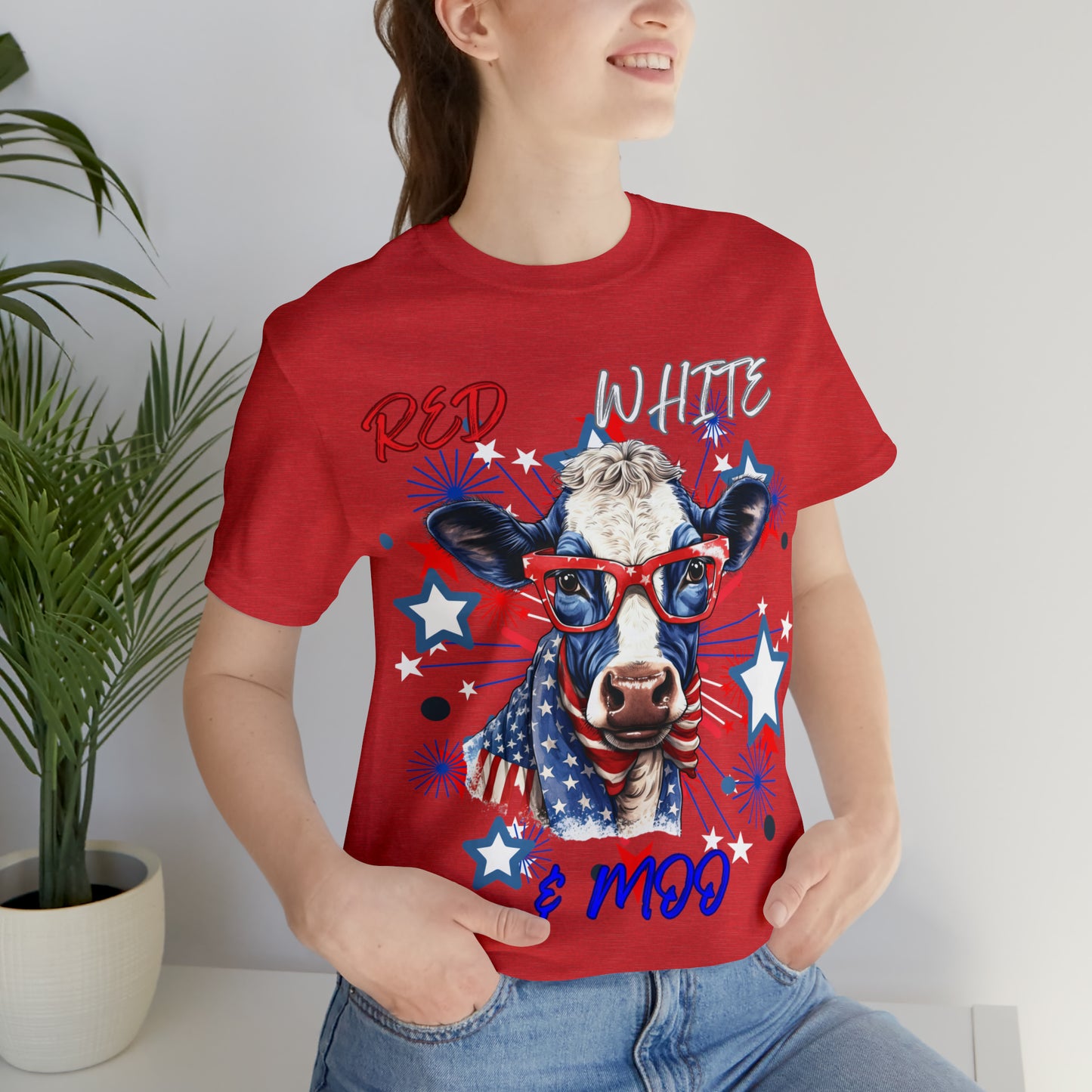 Red White & Moo One Sided Unisex Jersey Short Sleeve Tee (Printed on front)