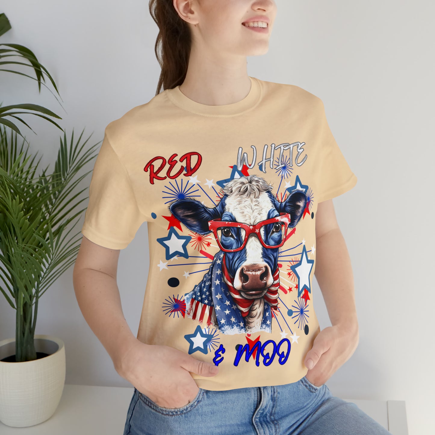 Red White & Moo One Sided Unisex Jersey Short Sleeve Tee (Printed on front)