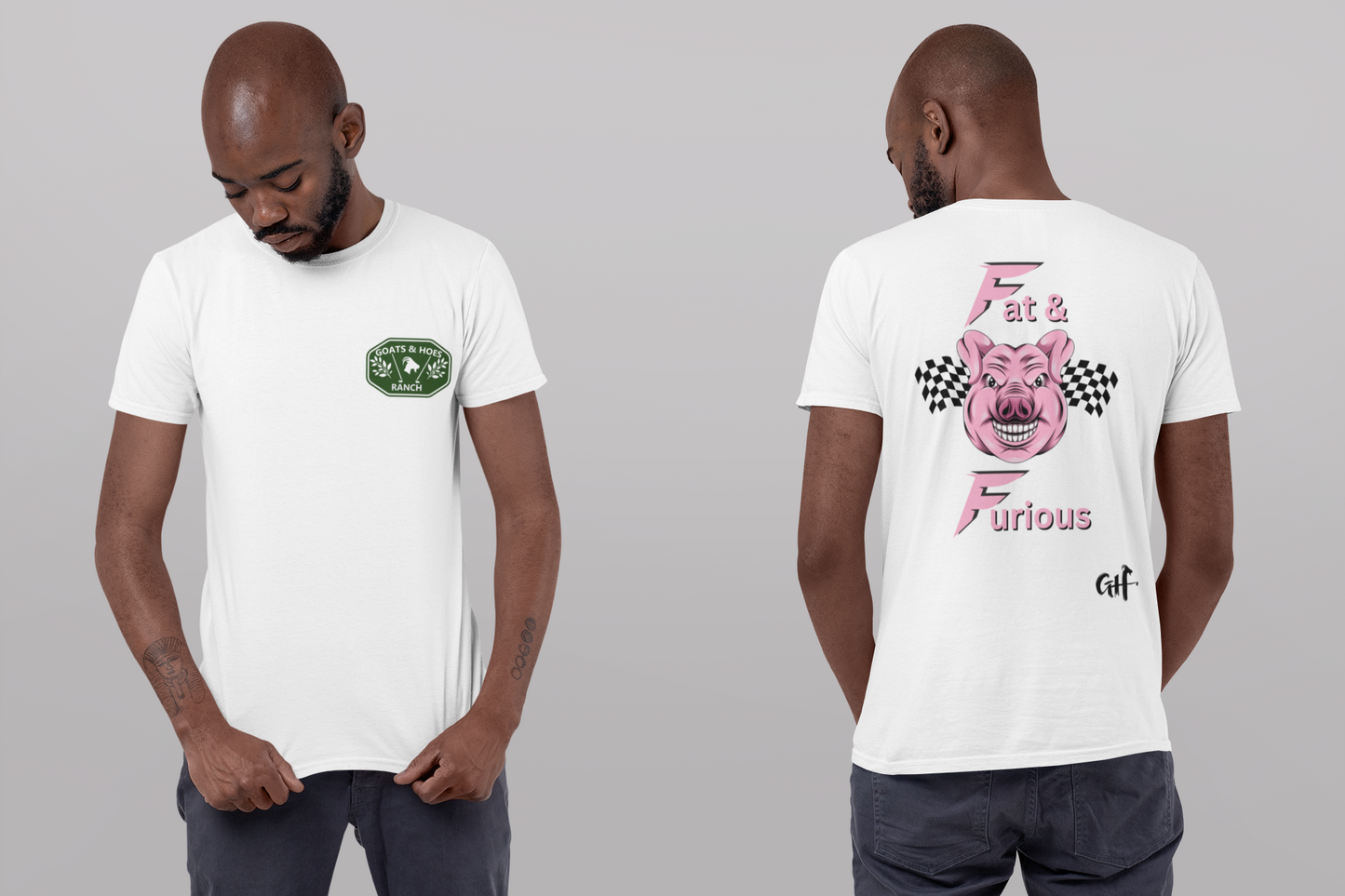 "Fat & Furious" Two Sided Pig Unisex Softstyle T-Shirt