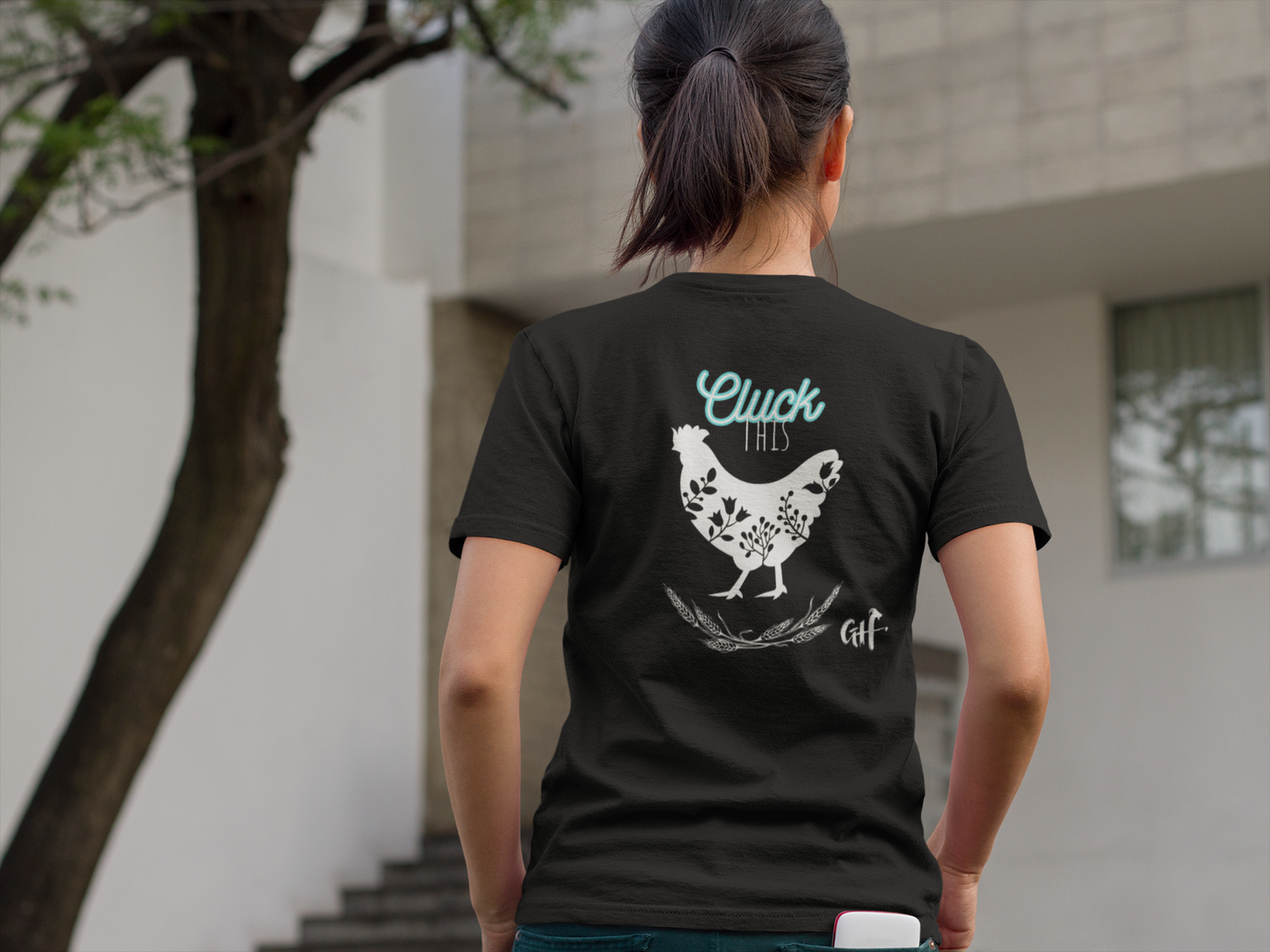 "Cluck This" One Sided Unisex Softstyle T-Shirt - Printed on Back