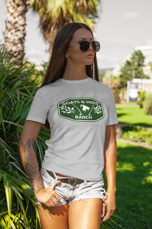 "Goats &Hoes Ranch" One Sided Unisex Softstyle T-Shirt - Printed on Front