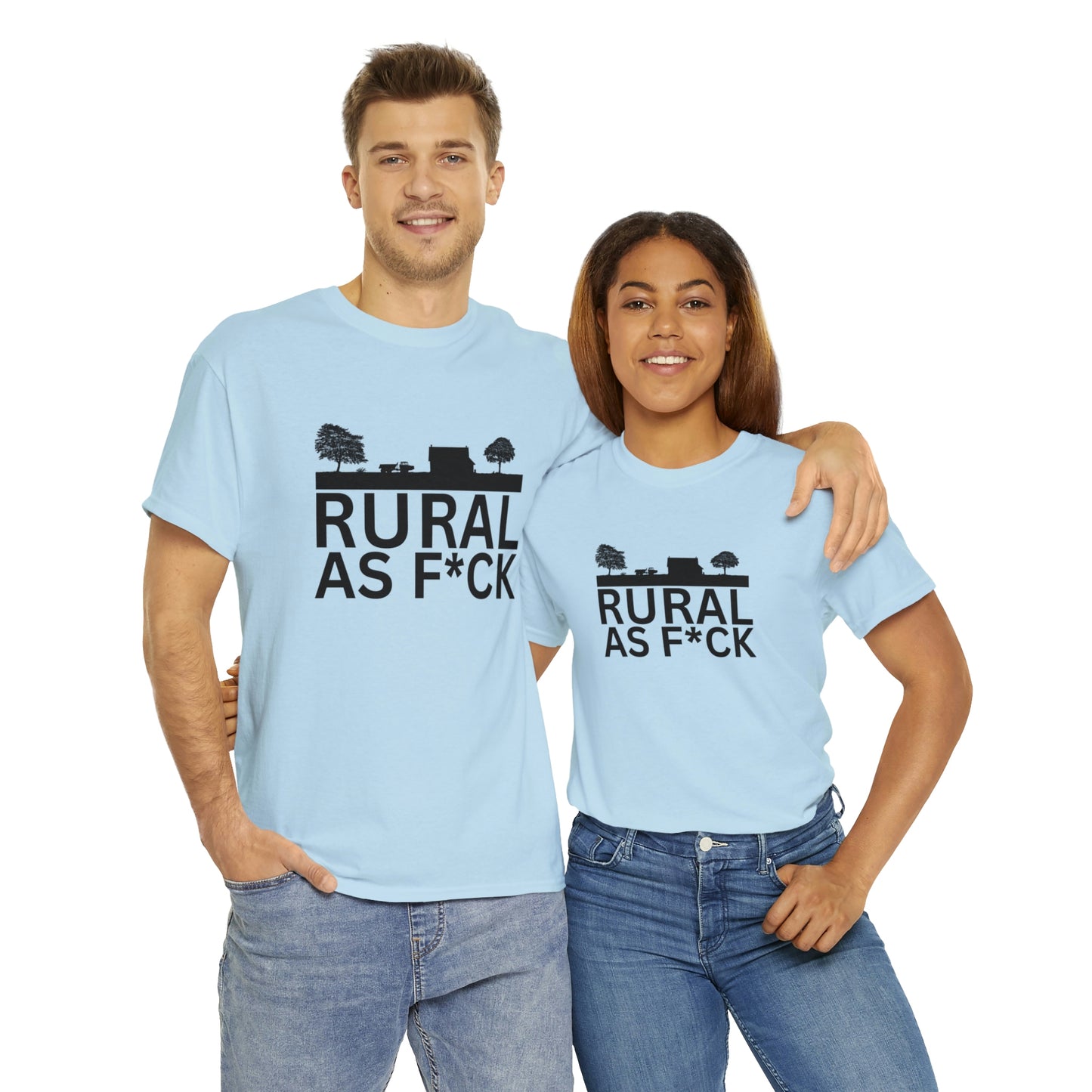 "Rural AF" One sided Gildan 5000 Unisex Heavy Cotton Tee (Printed on Front)