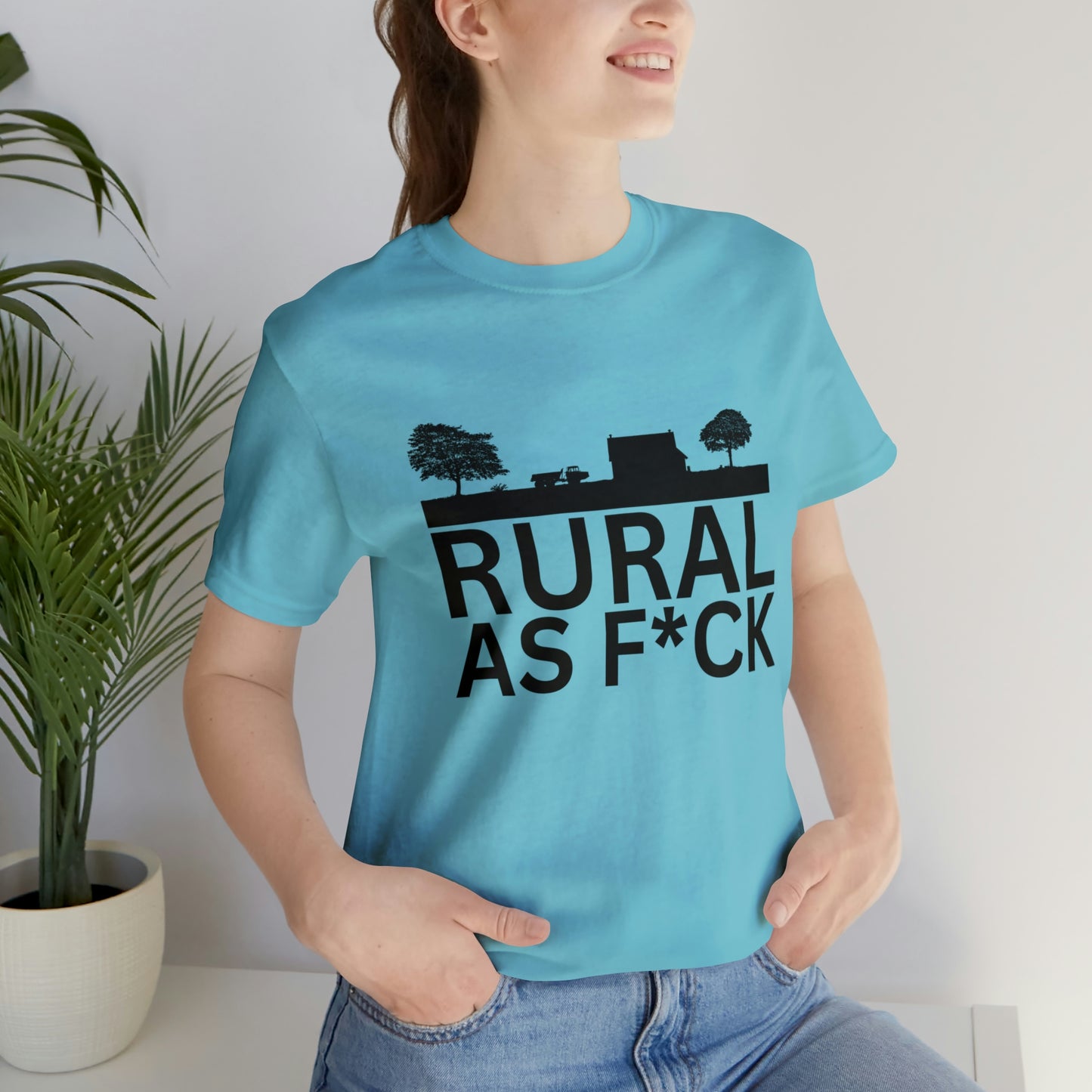 "Rural AF" One Sided Unisex Jersey Short Sleeve Tee (Printed on Front)