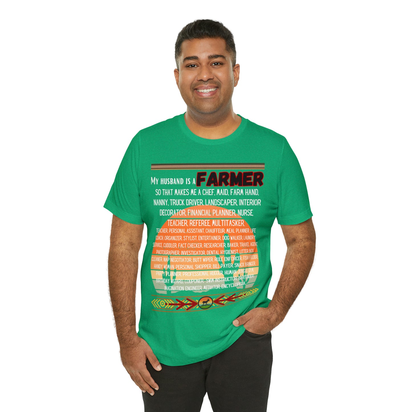 Farmer's Wife (Black Lettering) One Sided Unisex Jersey Short Sleeve Tee (Printed on Front)