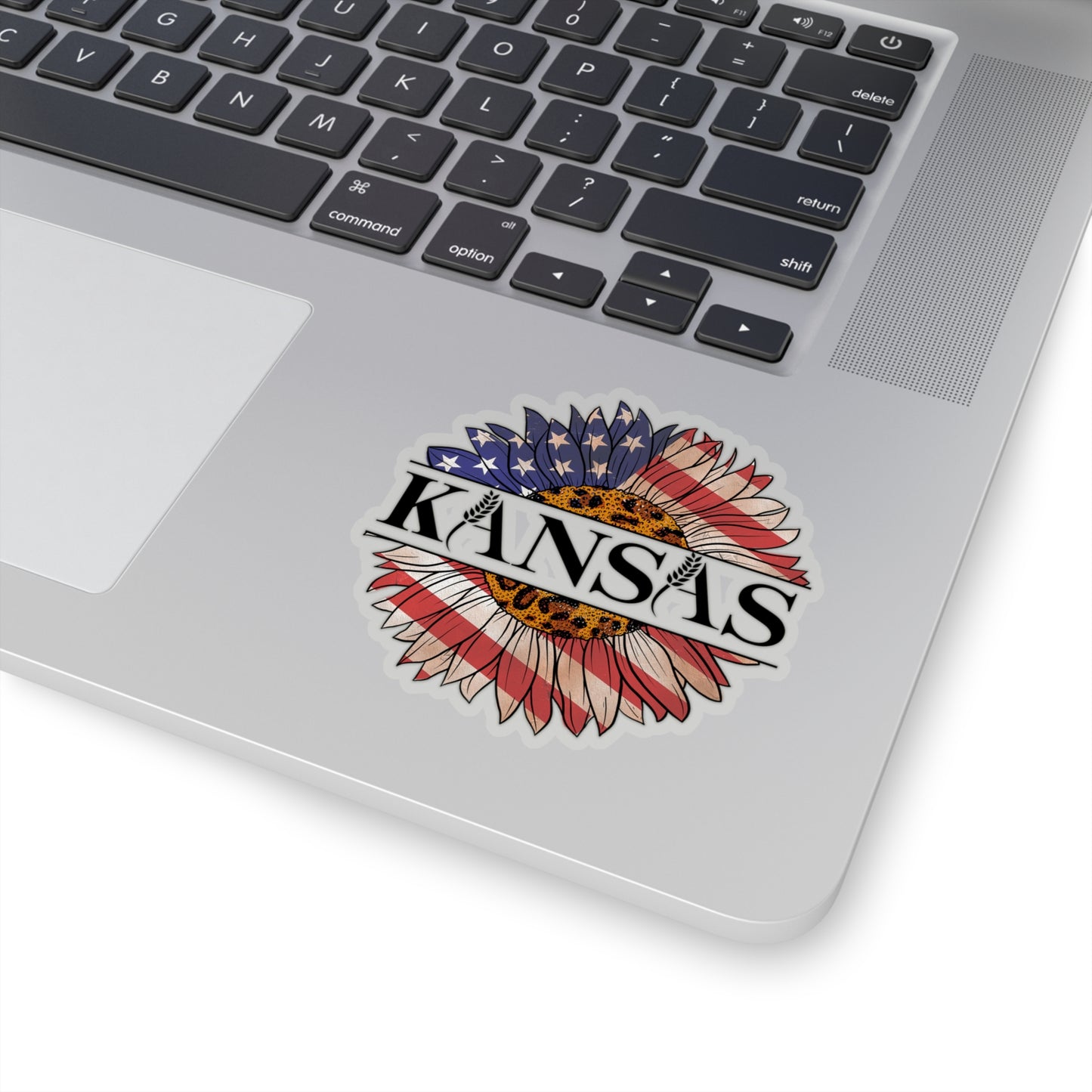 Kansas American Flag Colored Sunflower Kiss-Cut Stickers