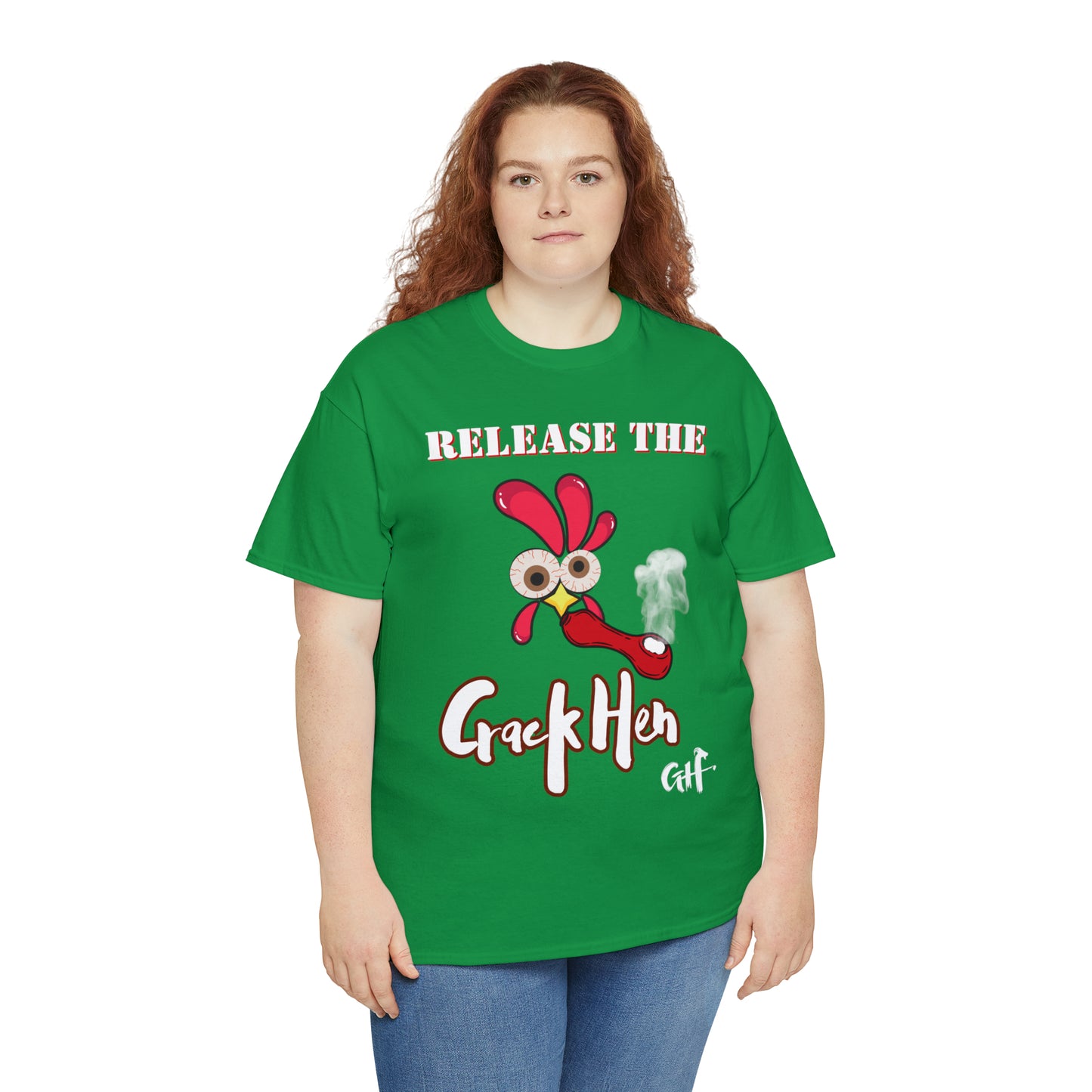 "Release the Crack Hen" One Sided Gildan 5000 Unisex Heavy Cotton Tee (Printed on Front)