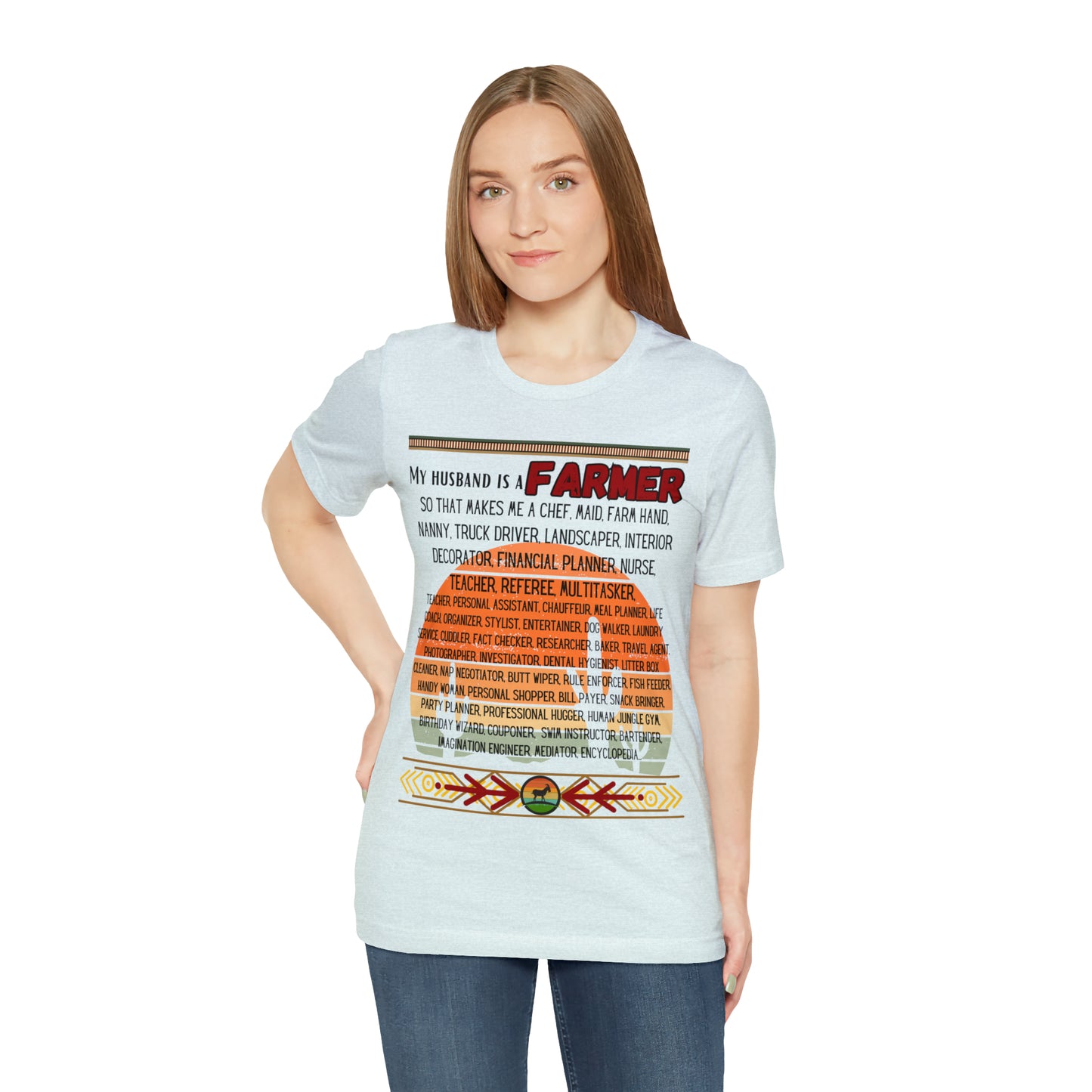 Farmer's Wife (Black Lettering) One Sided Unisex Jersey Short Sleeve Tee (Printed on Front)